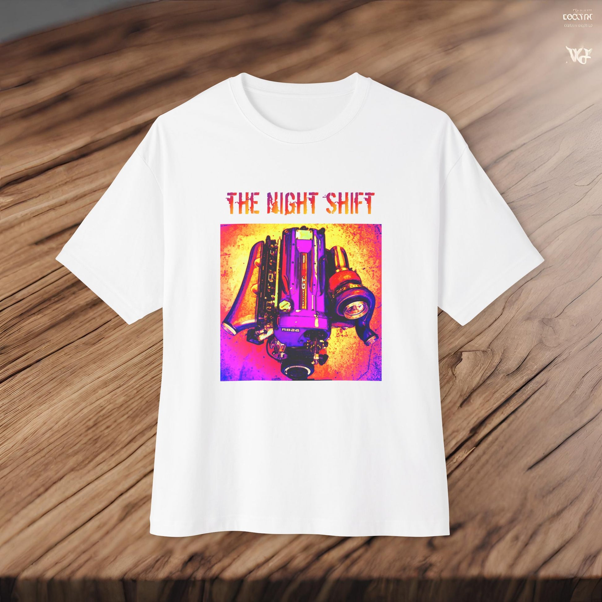 RB26DETT Synthwave-Premium, Ultra Soft Unisex Oversized Boxy Tee Printify by The Night Shift Automotive Apparel