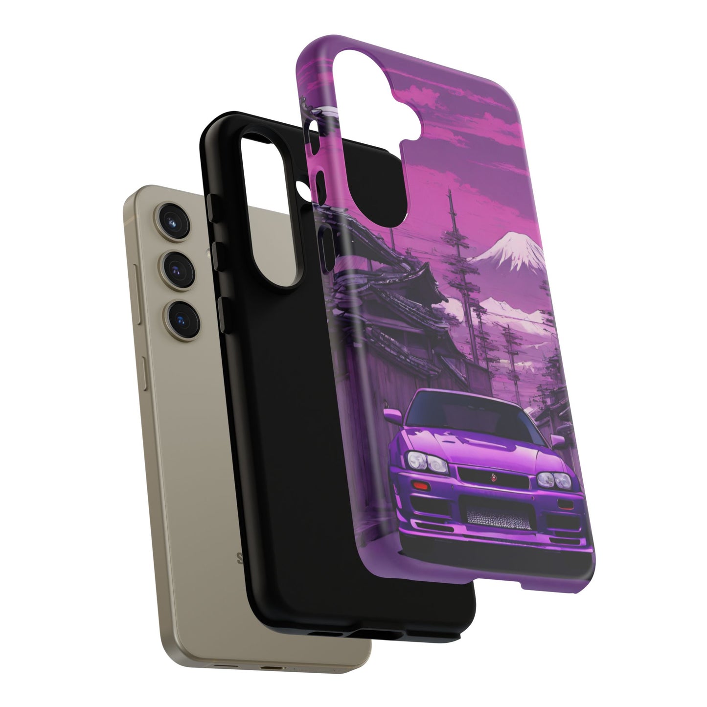 Nissan Skyline R34 Mt Fuji-Dual Layer Ultra Tough Phone Case Printify by The Night Shift Automotive Apparel