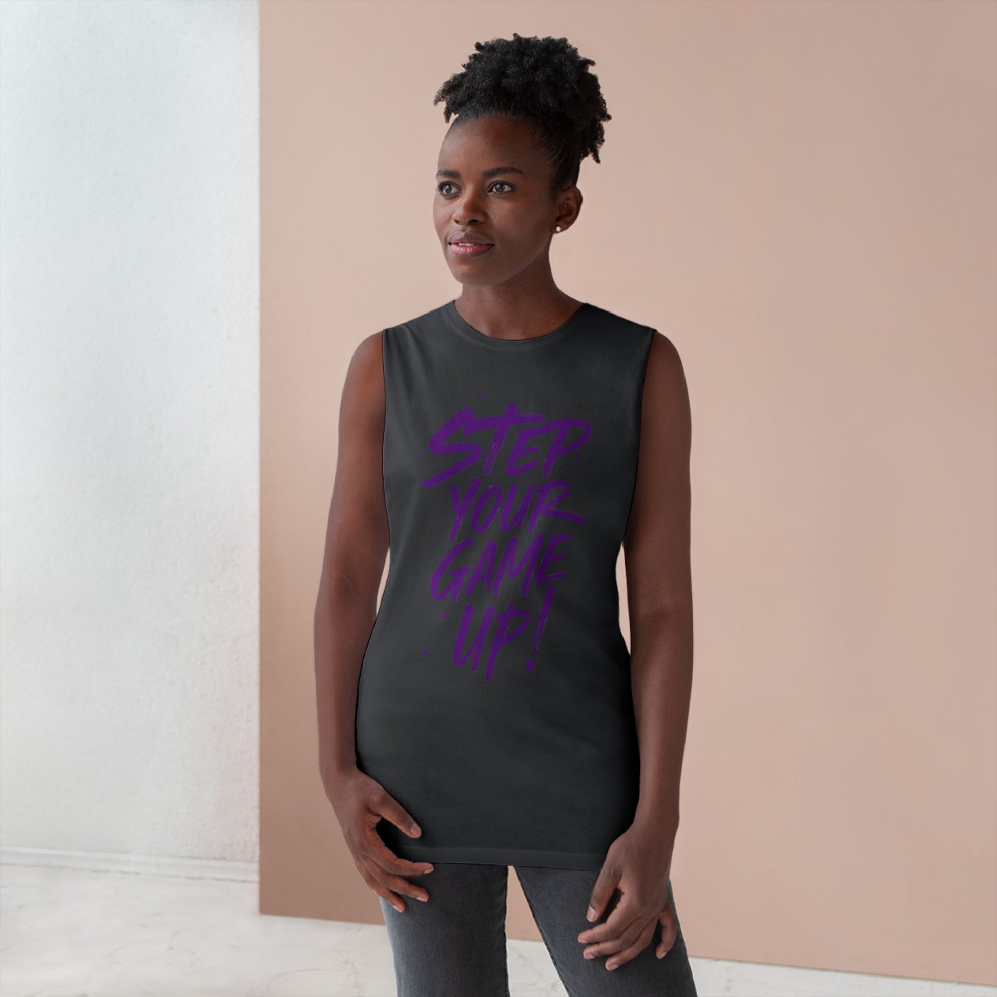 Step Your Game Up - Premium Unisex Barnard Tank Top Printify by The Night Shift Automotive Apparel