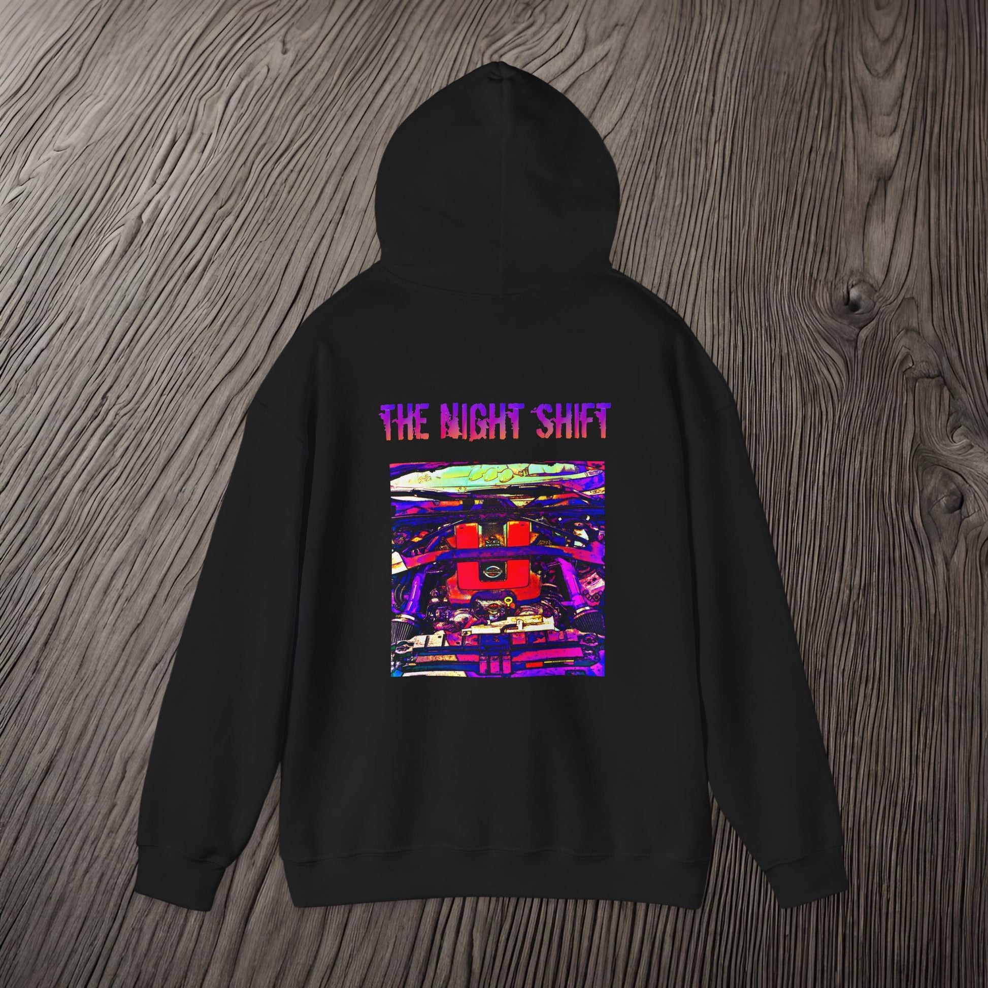 VQ37VHR Synthwave-Ultra Soft, Premium Hoodie Printify by The Night Shift Automotive Apparel