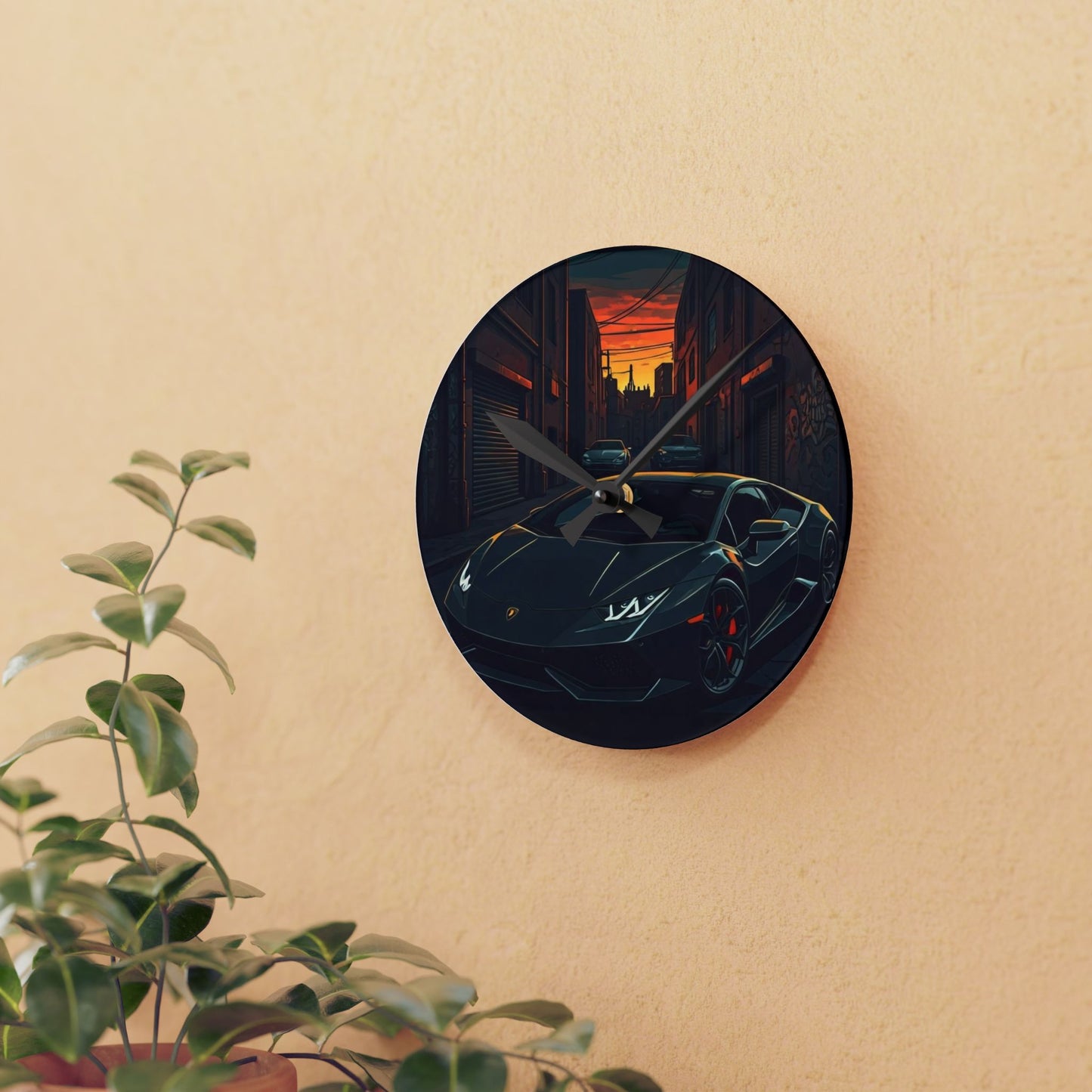 Lamborghini Huracan Street Life-Acrylic Wall Clock