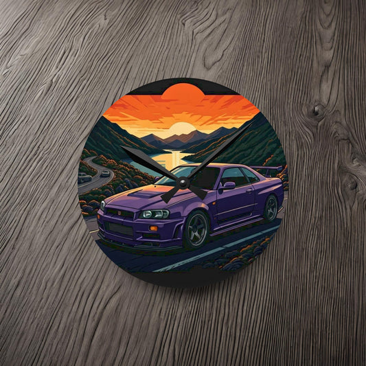Nissan Skyline R34 GTR Mountain Drive-Acrylic Wall Clock