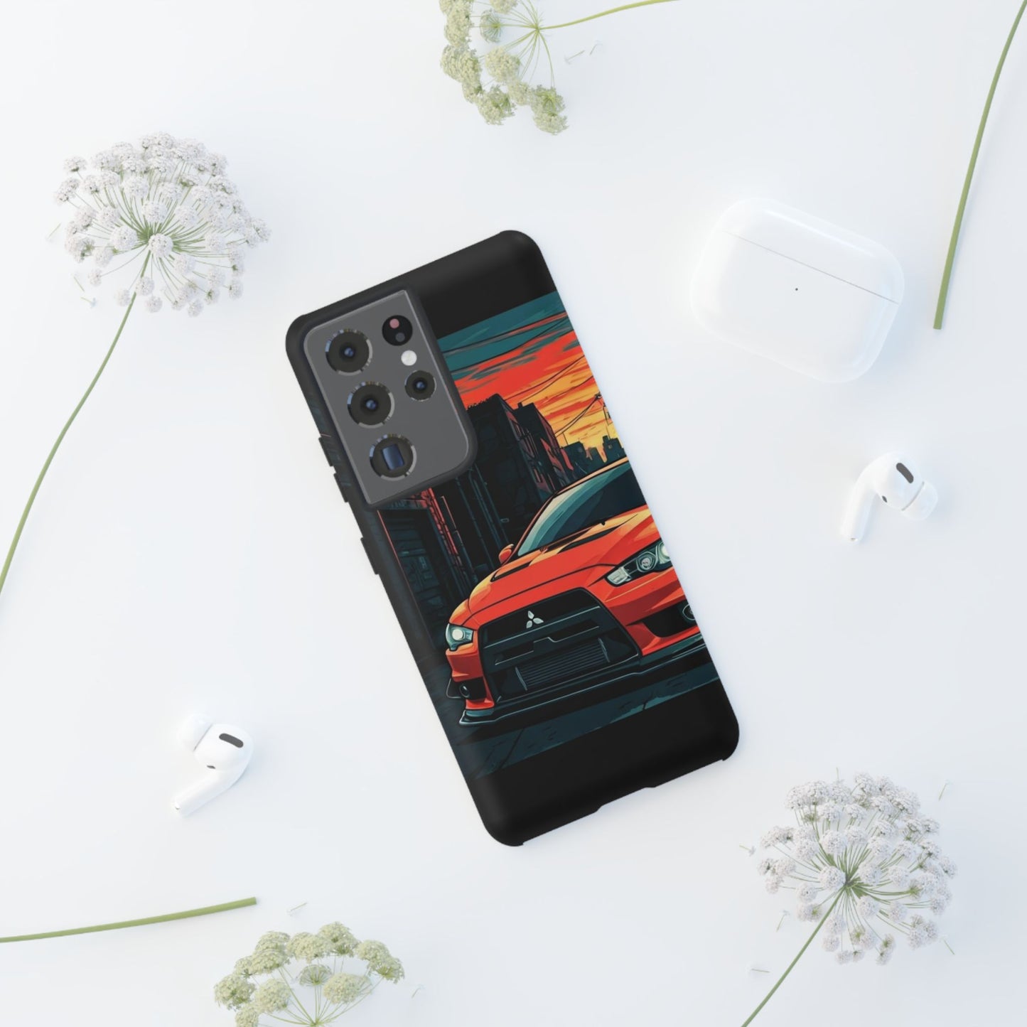 Mitsubishi Evo X Street Life-Dual Layer Ultra Tough Phone Case Printify by The Night Shift Automotive Apparel