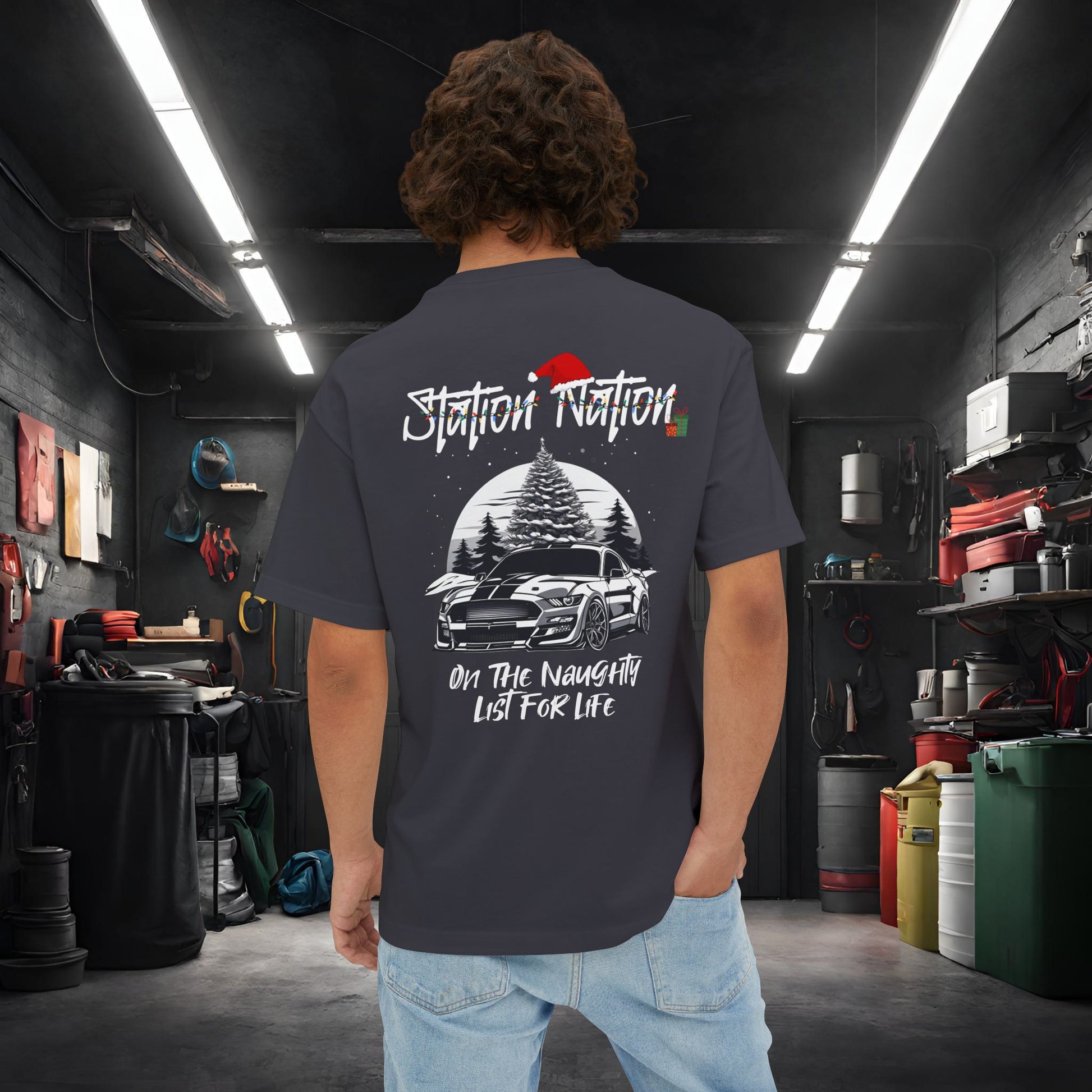 🎄 Christmas Limited Edition Station Nation-Premium, Ultra Soft Unisex Oversized Boxy Tee Printify by The Night Shift Automotive Apparel