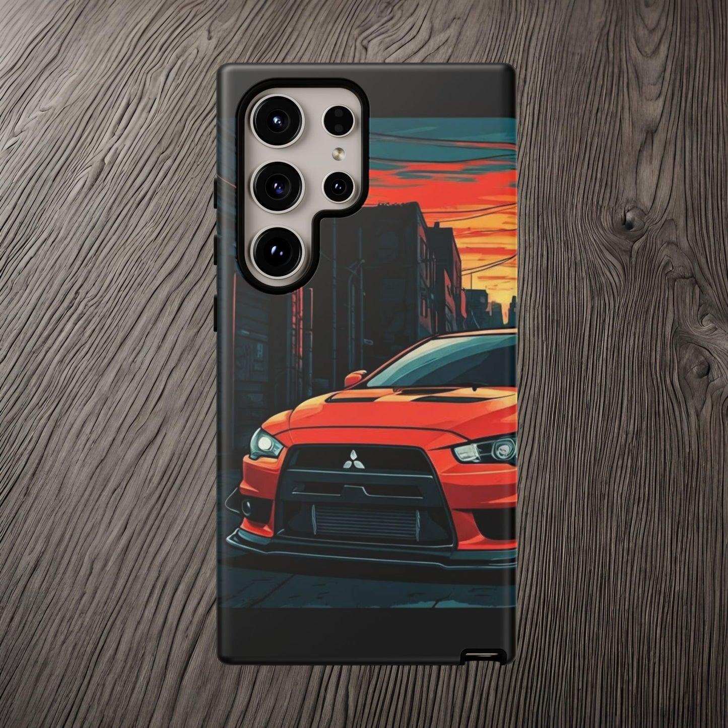 Mitsubishi Evo X Street Life-Dual Layer Ultra Tough Phone Case Samsung Galaxy S24 Ultra Matte Printify by The Night Shift Automotive Apparel
