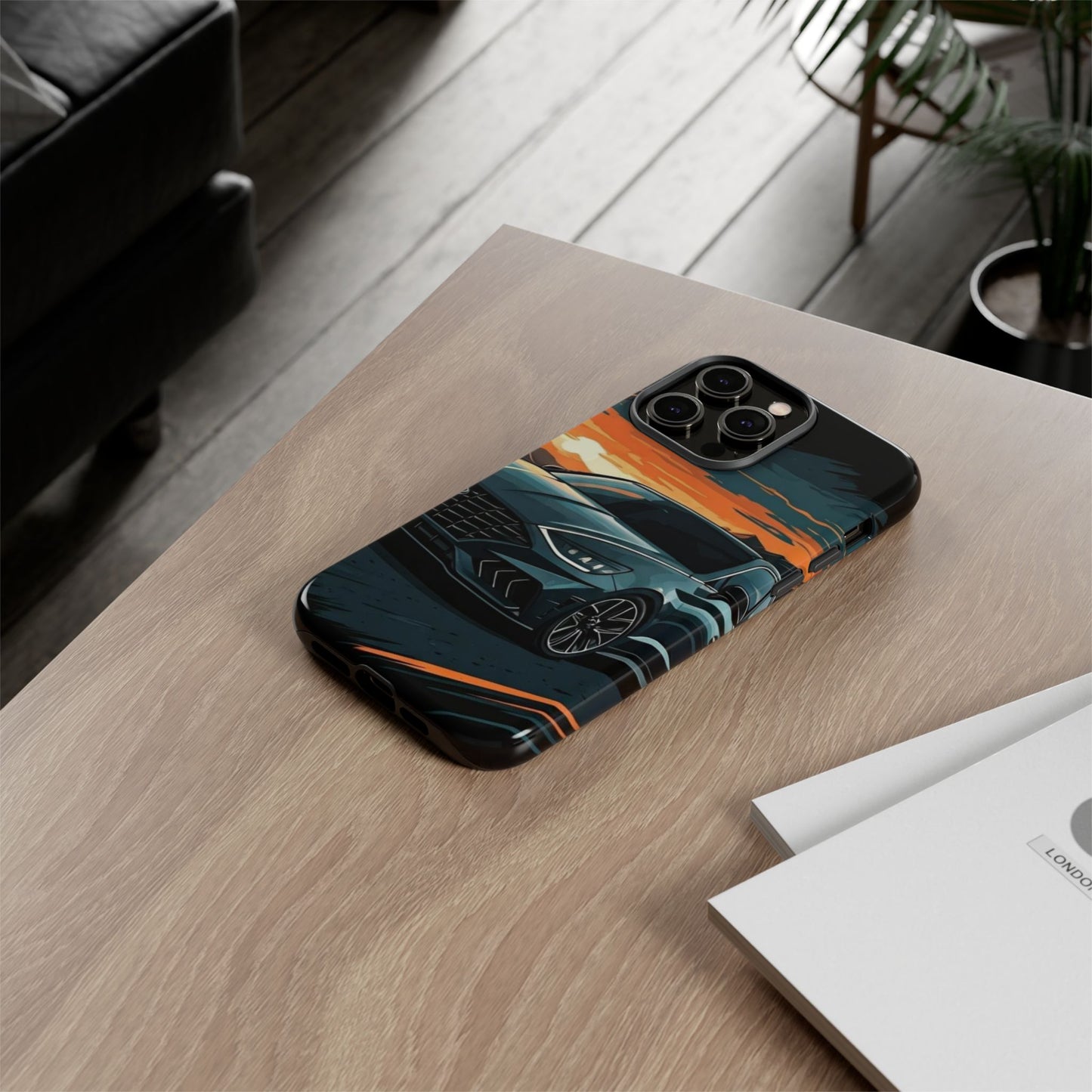 Hyundai Sonata-Sunset Drive-Dual Layer Ultra Tough Phone Case iPhone 14 Pro Max Glossy Printify by The Night Shift Automotive Apparel