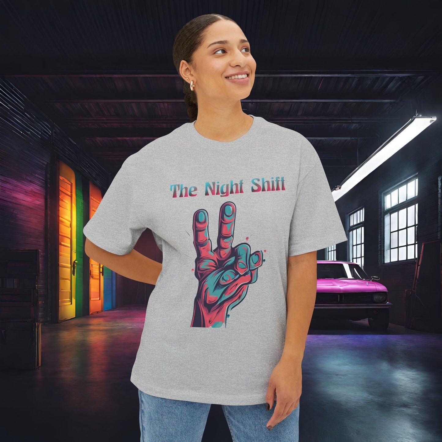 Lets Tandem-Premium, Ultra Soft, Unisex Oversized Boxy Tee Printify by The Night Shift Automotive Apparel