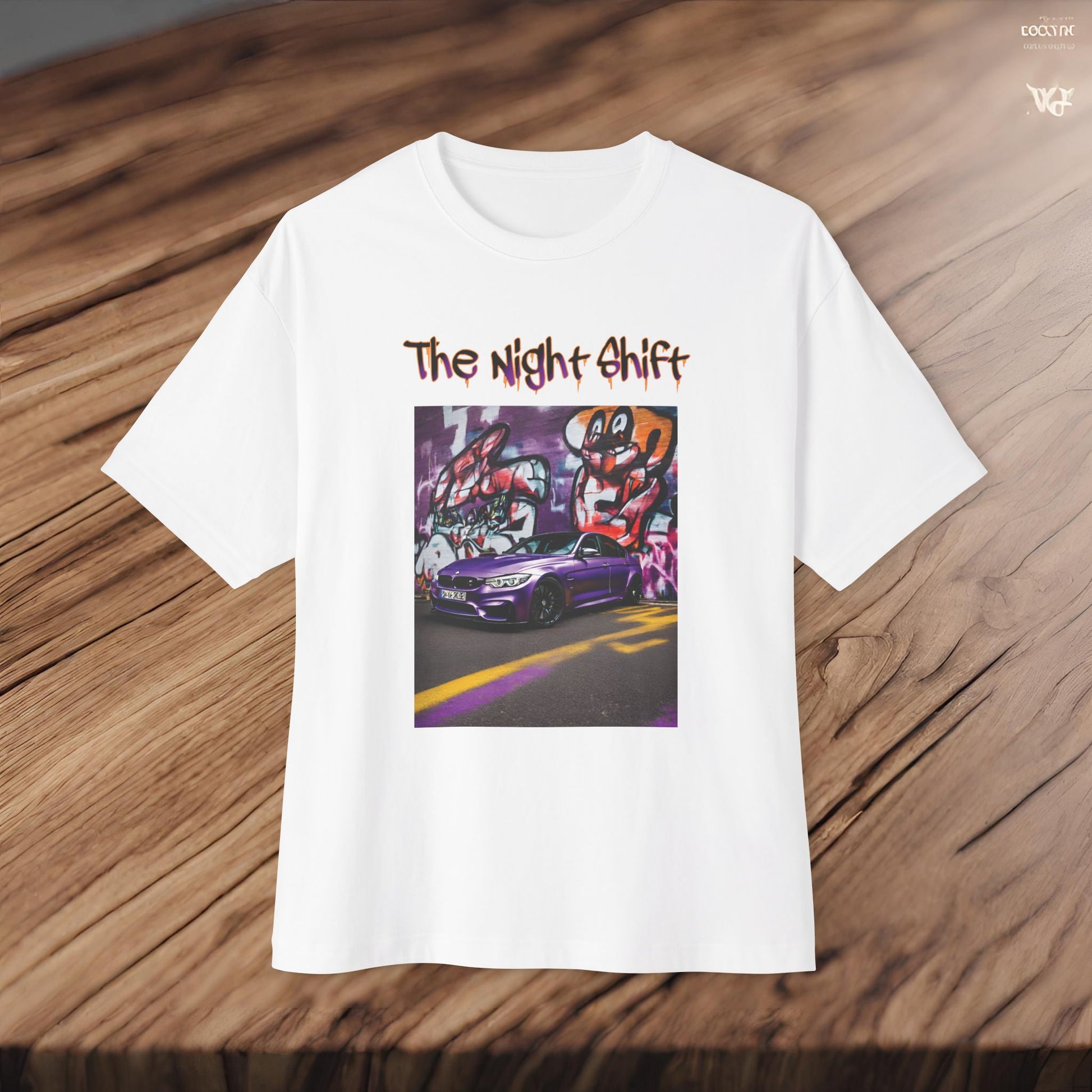 BMW M3 Graffiti-Premium, Ultra Soft Unisex Oversized Boxy Tee Printify by The Night Shift Automotive Apparel