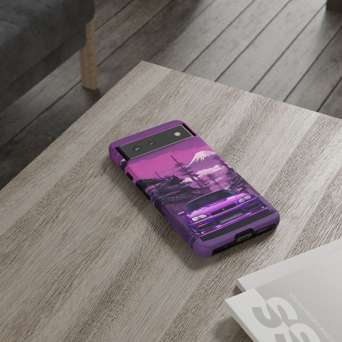 Nissan Skyline R34 Mt Fuji-Dual Layer Ultra Tough Phone Case Google Pixel 6 Matte Printify by The Night Shift Automotive Apparel