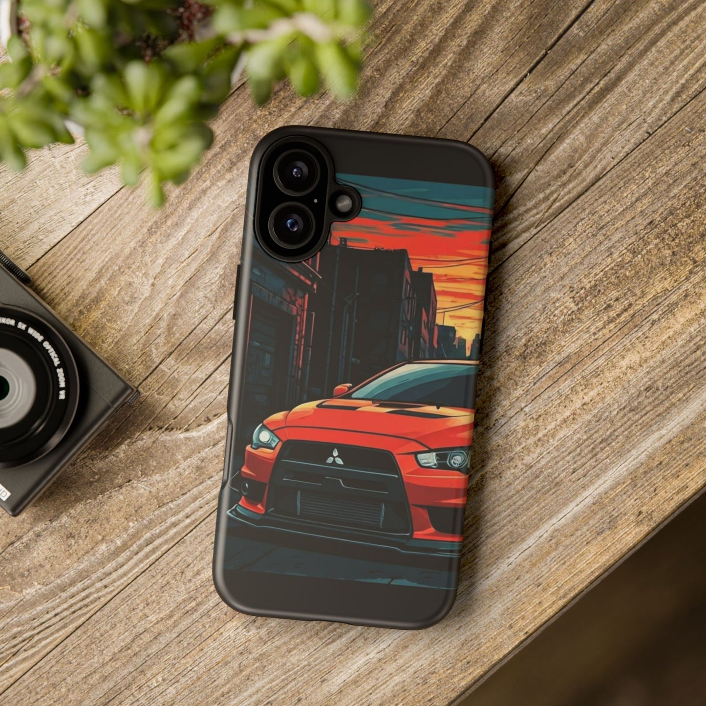 Mitsubishi Evo X Street Life-Dual Layer Ultra Tough Phone Case iPhone 16 Plus Matte Printify by The Night Shift Automotive Apparel