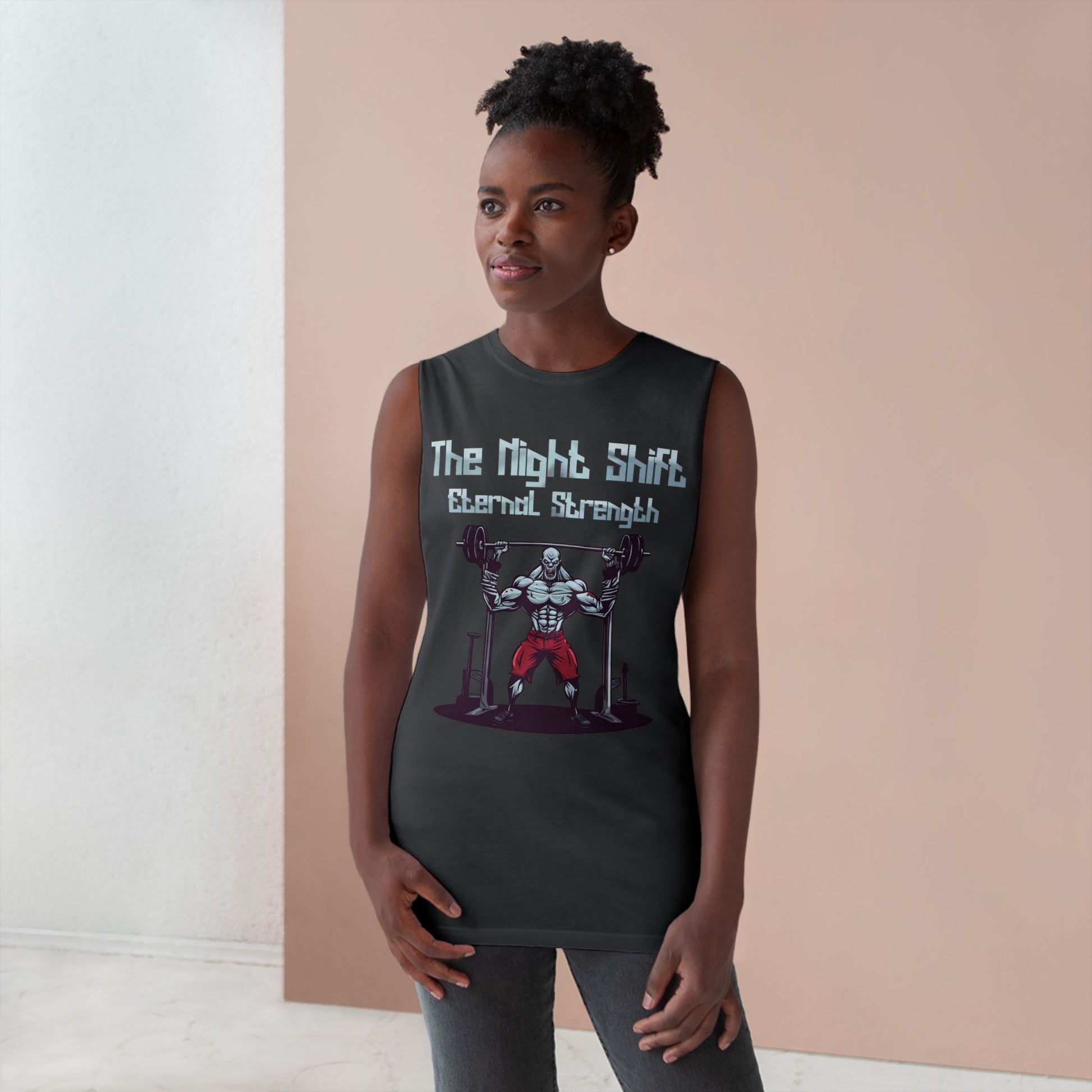 Eternal Strength - Vampire Body Builder - Premium Unisex Barnard Tank Top Printify by The Night Shift Automotive Apparel