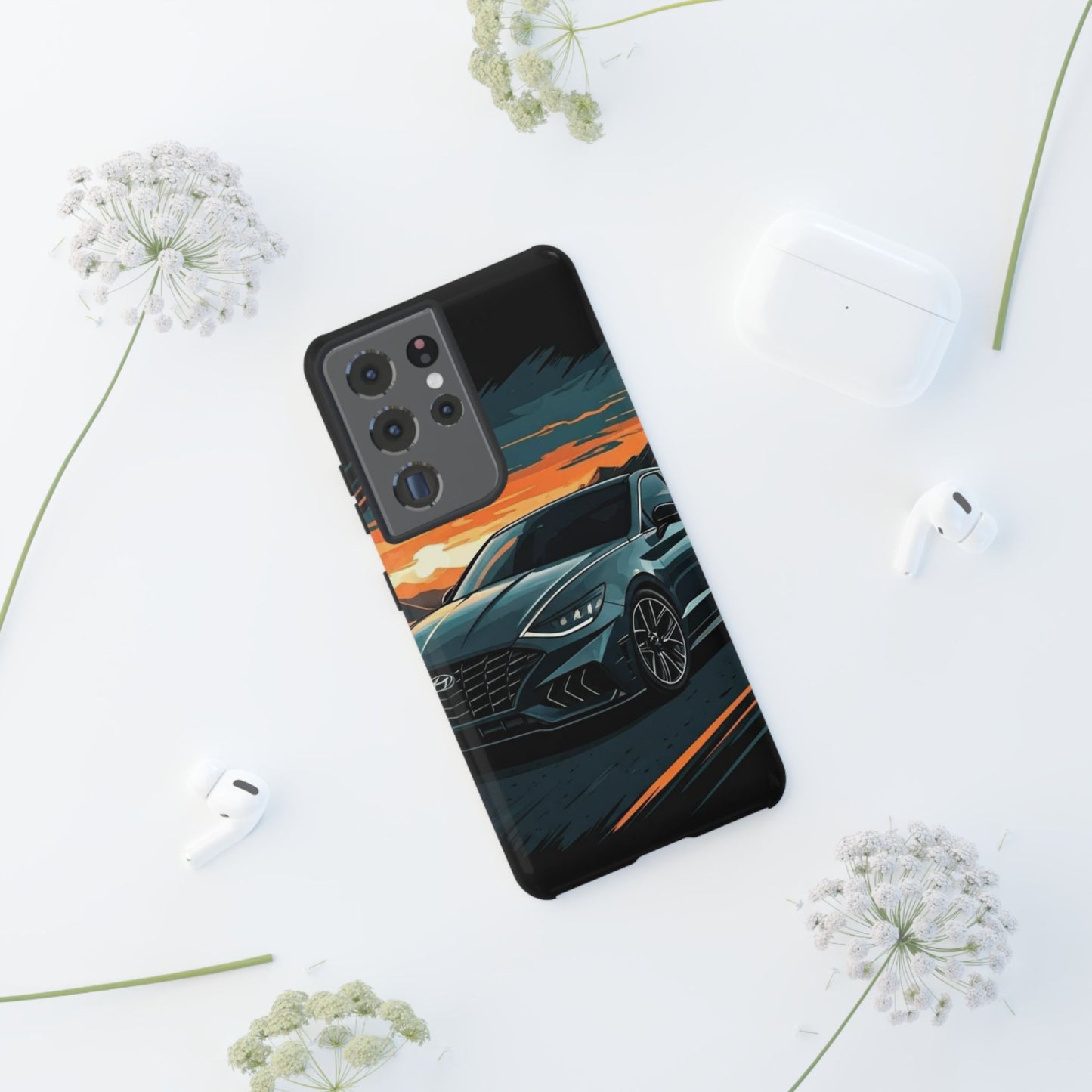 Hyundai Sonata-Sunset Drive-Dual Layer Ultra Tough Phone Case Printify by The Night Shift Automotive Apparel