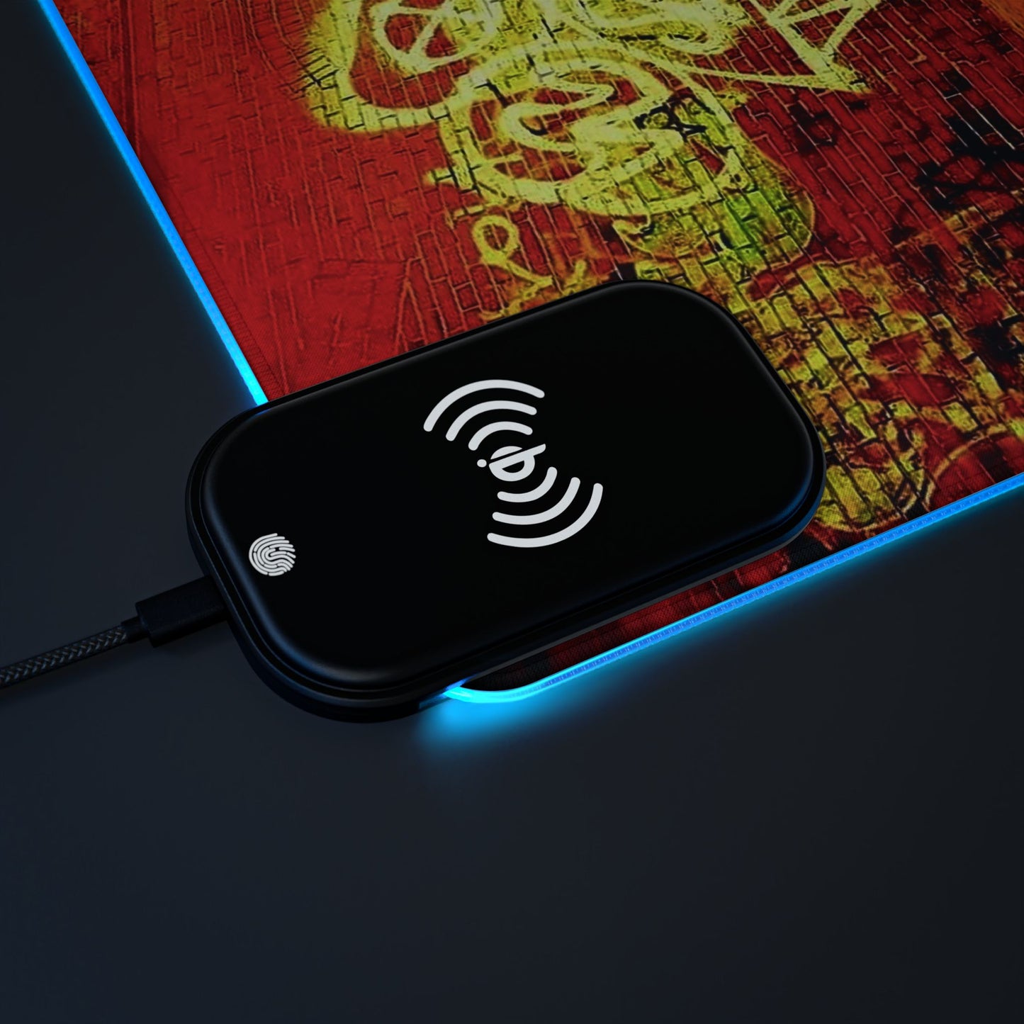 Sport Bike Street Life-LED Gaming Mouse Pad with Wireless Charging Printify by The Night Shift Automotive Apparel