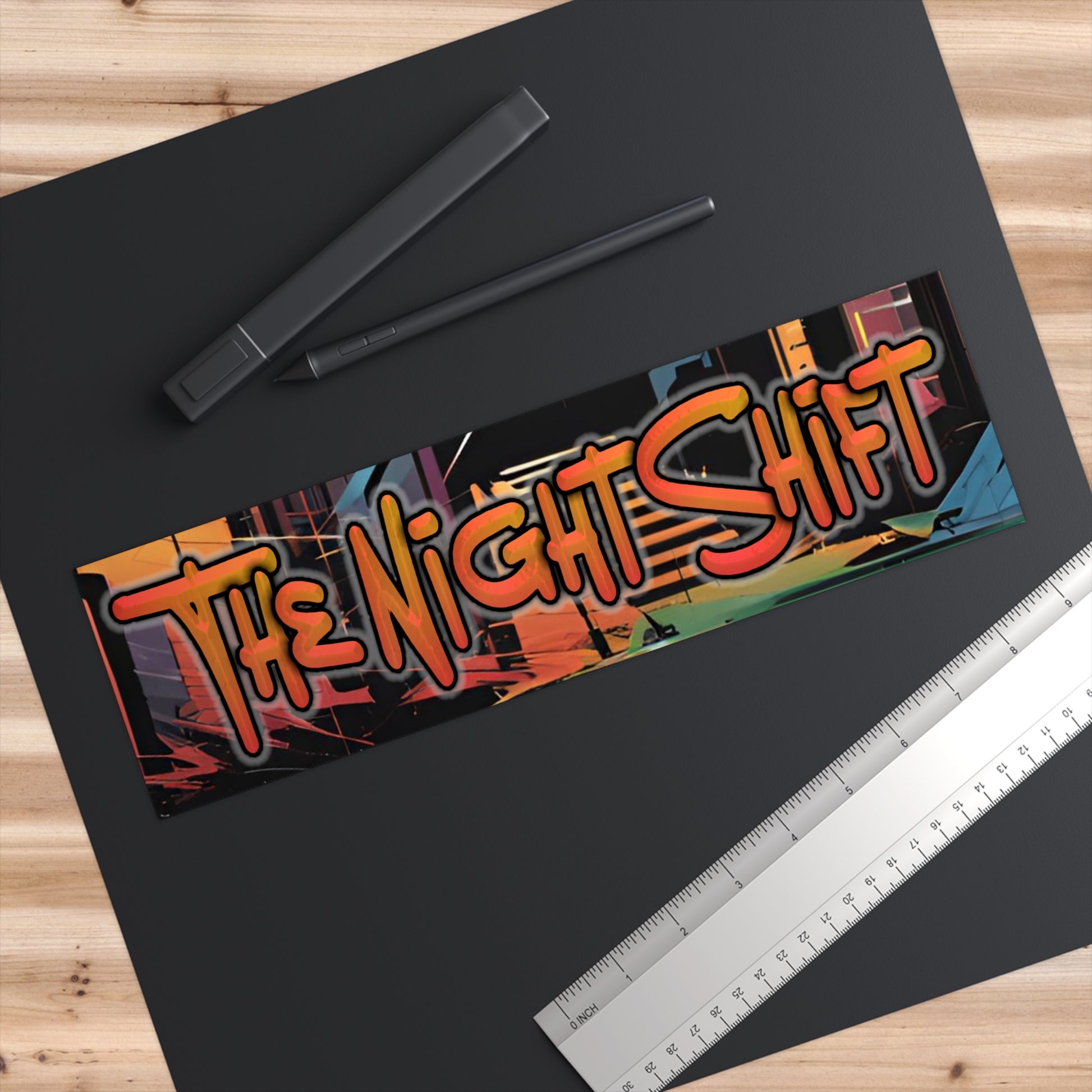 The Night Shift-Bumper Sticker 11" × 3" Rectangle White Printify by The Night Shift Automotive Apparel