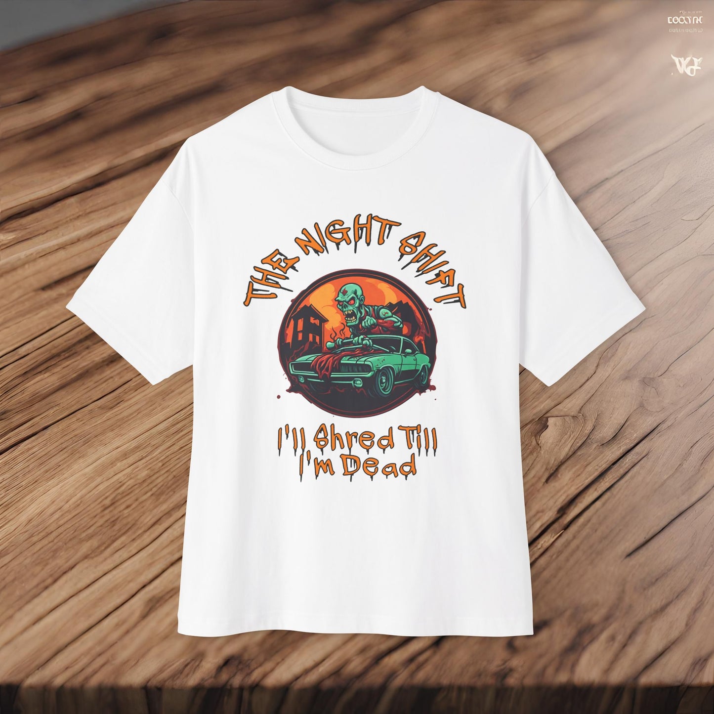 Death Trap Shred Till I'm Dead-Premium, Ultra Soft Unisex Oversized Boxy Tee Printify by The Night Shift Automotive Apparel