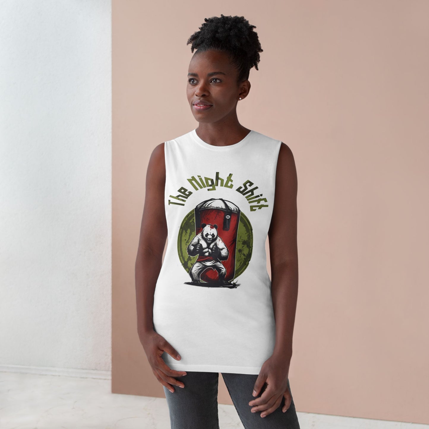 Karate Zombie Panda - Premium Unisex Barnard Tank Top Printify by The Night Shift Automotive Apparel