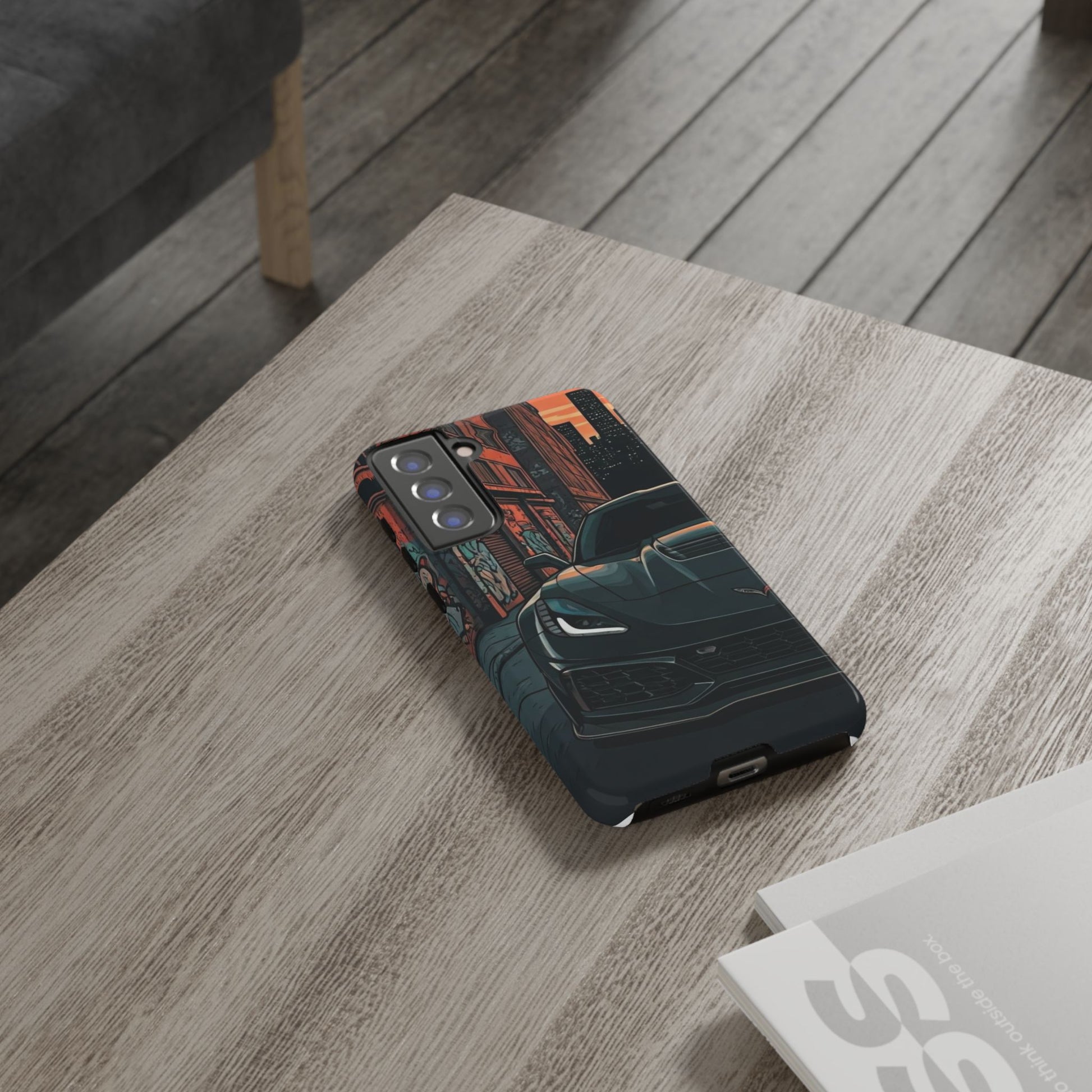 Chevy Corvette C7 Street Life-Dual Layer Ultra Tough Phone Case Samsung Galaxy S21 FE Glossy Printify by The Night Shift Automotive Apparel
