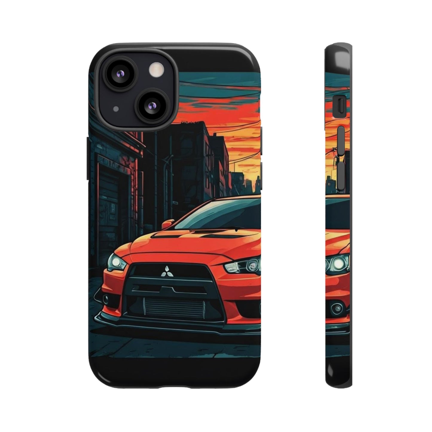 Mitsubishi Evo X Street Life-Dual Layer Ultra Tough Phone Case Printify by The Night Shift Automotive Apparel