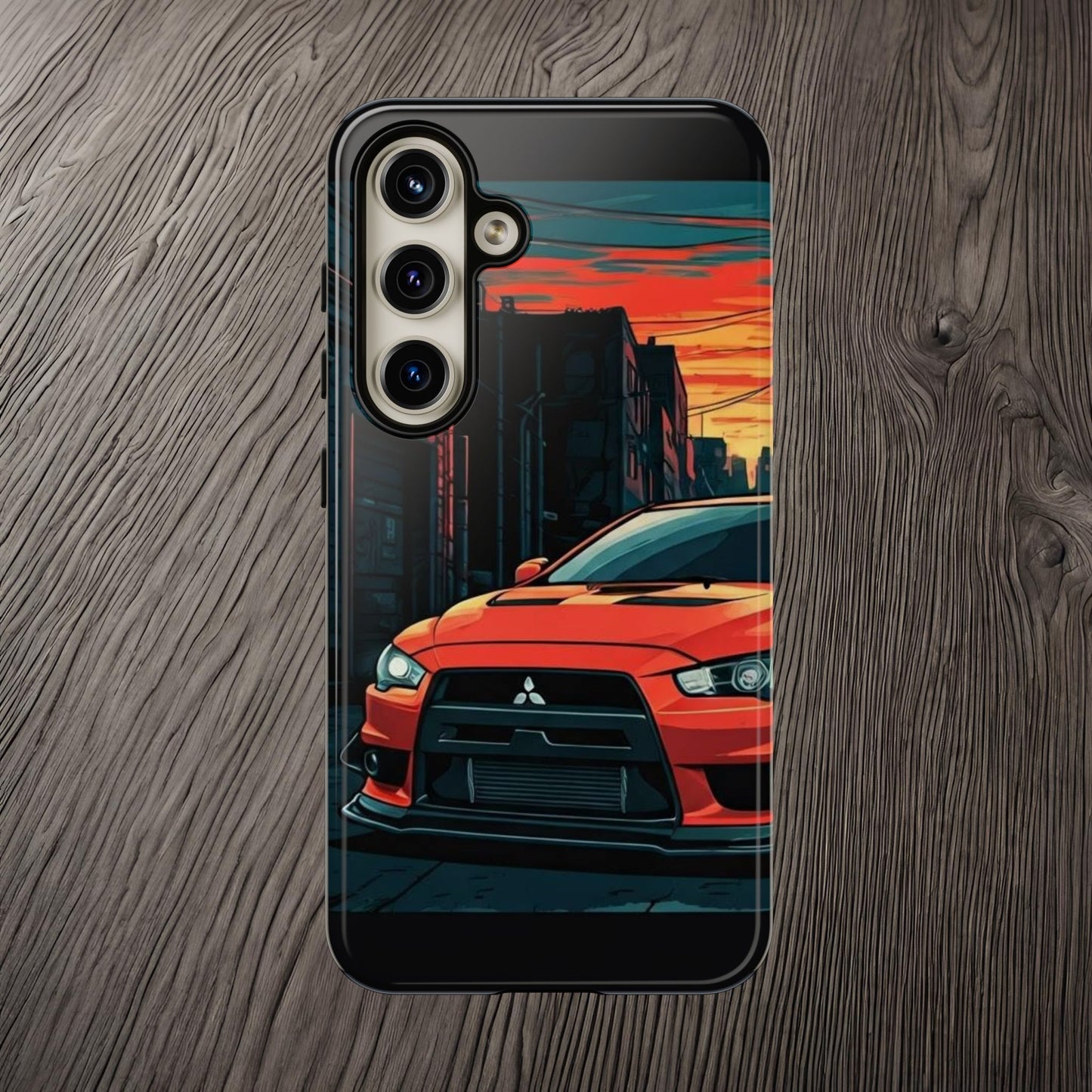 Mitsubishi Evo X Street Life-Dual Layer Ultra Tough Phone Case Samsung Galaxy S24 Glossy Printify by The Night Shift Automotive Apparel