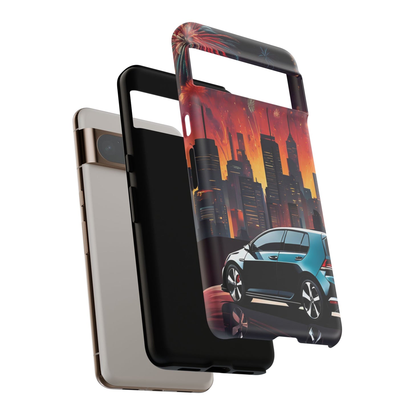 Volkswagon Golf GTI Fireworks-Dual Layer Ultra Tough Phone Case Printify by The Night Shift Automotive Apparel
