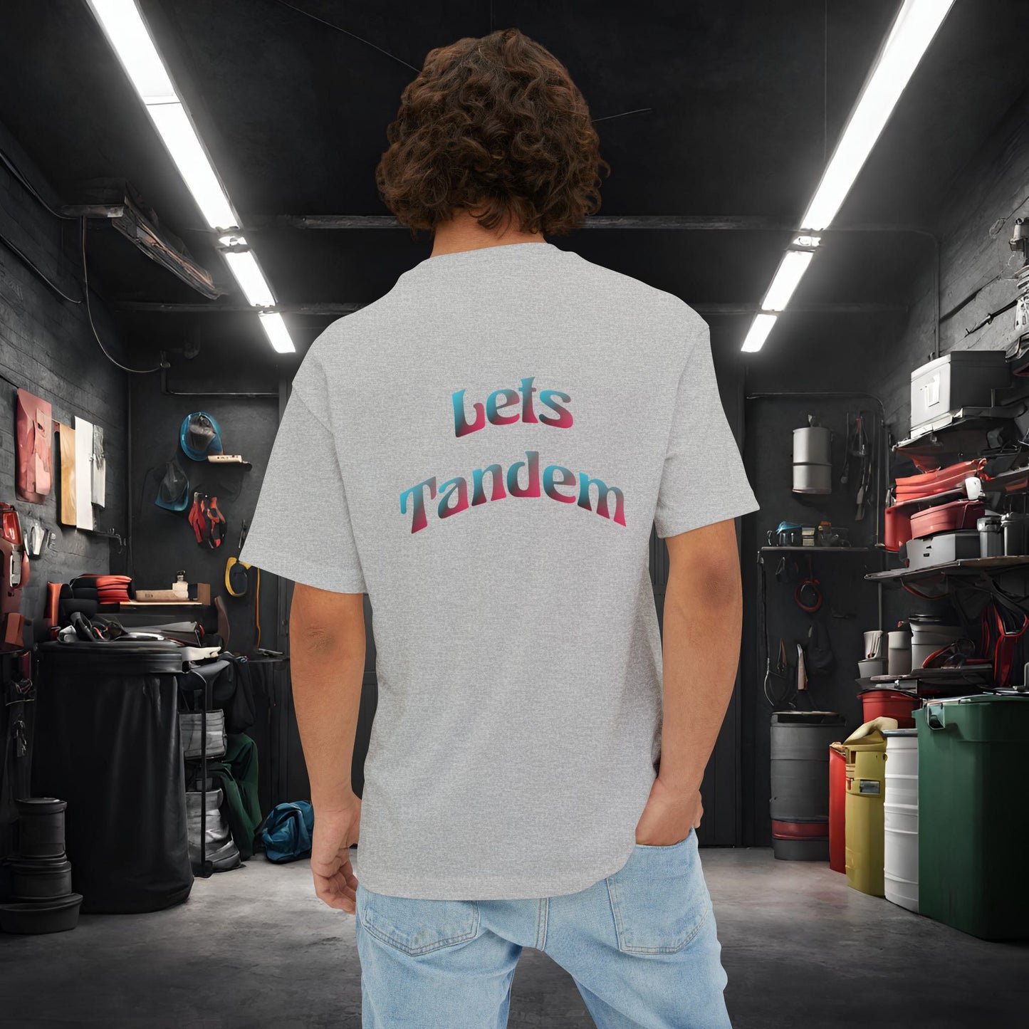Lets Tandem-Premium, Ultra Soft, Unisex Oversized Boxy Tee Printify by The Night Shift Automotive Apparel