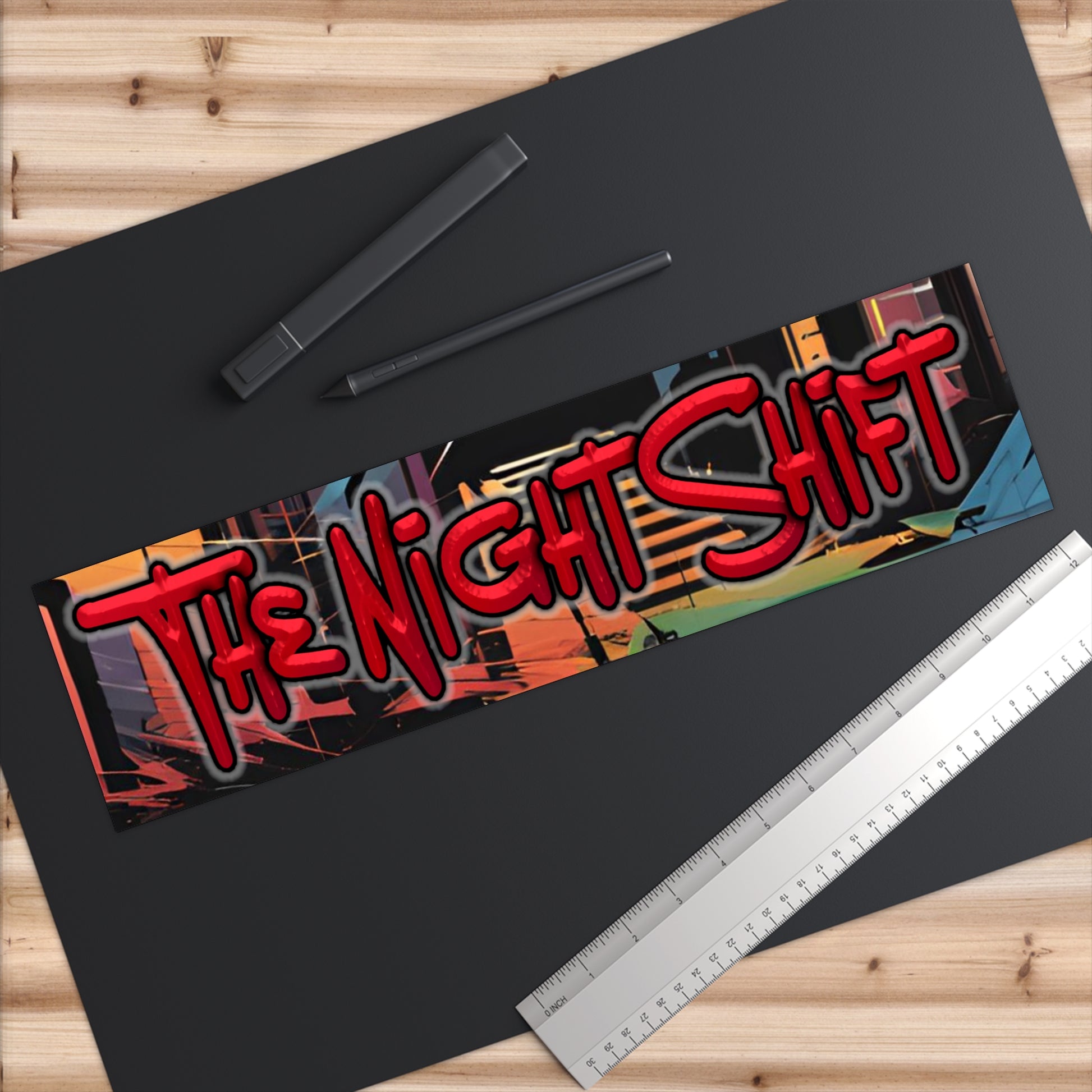 The Night Shift-Bumper Sticker 15" × 3.75" Rectangle White Printify by The Night Shift Automotive Apparel