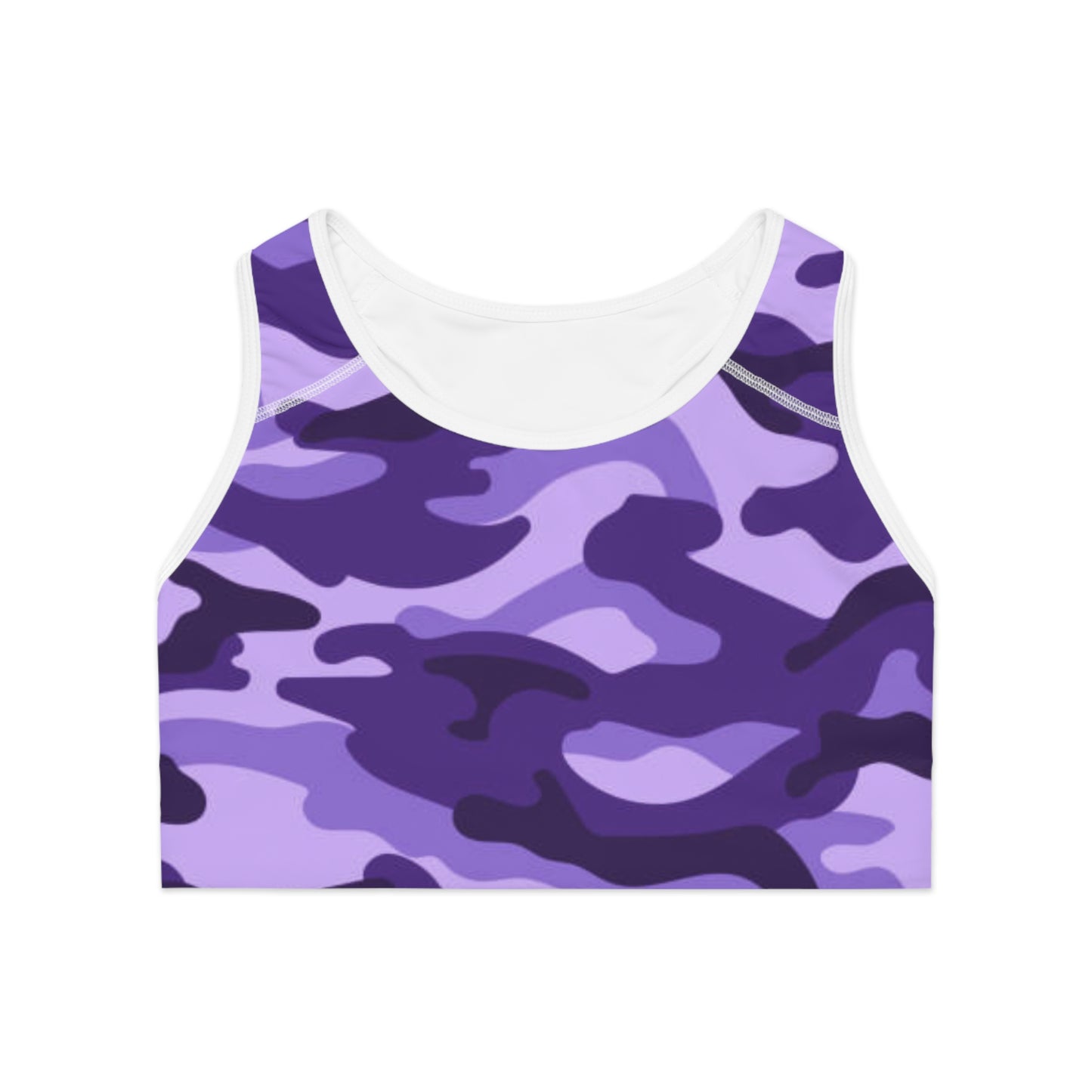 Women's Sports Bra White stitching Printify by The Night Shift Automotive Apparel