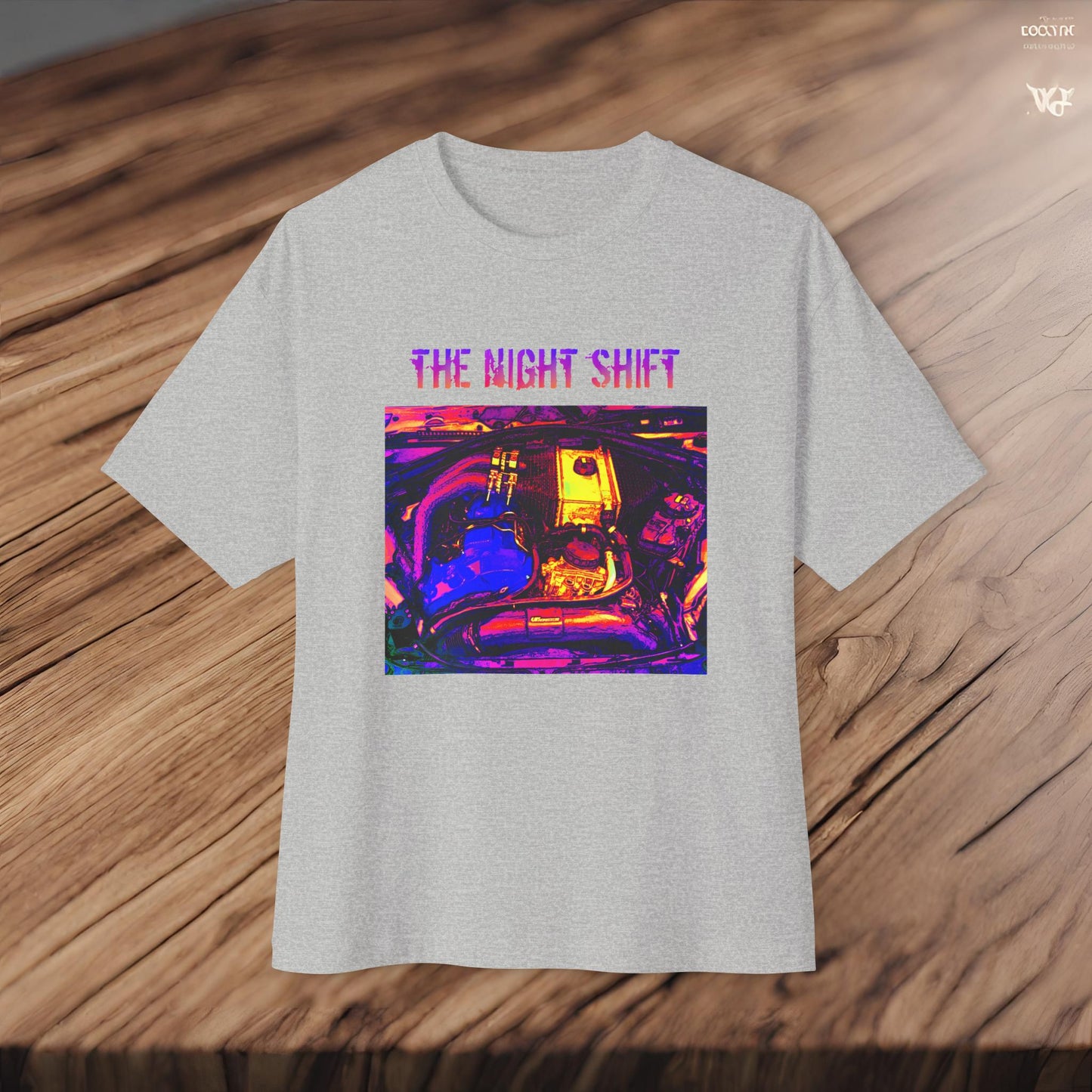 S55 Synthwave-Premium, Ultra Soft Unisex Oversized Boxy Tee Printify by The Night Shift Automotive Apparel