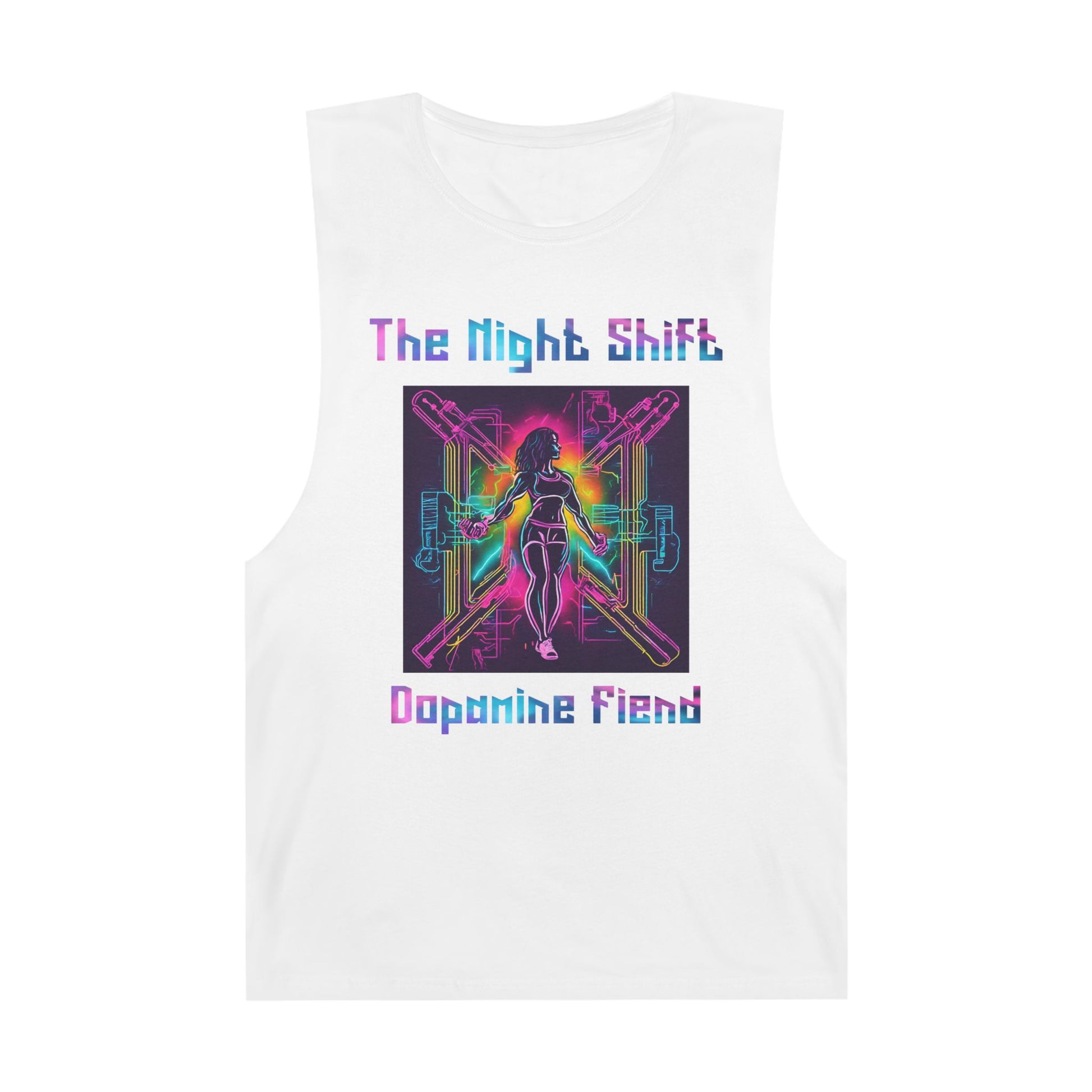 Dopamine Fiend - Premium Unisex Barnard Tank Top White Printify by The Night Shift Automotive Apparel