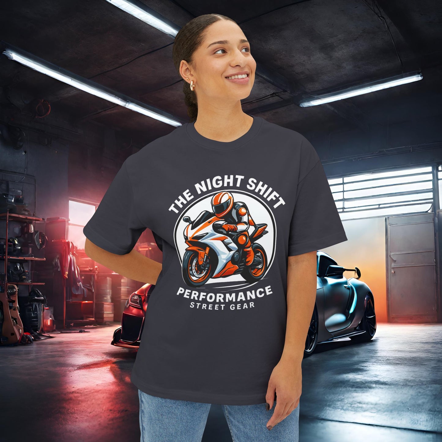 The Night Shift-Premium, Ultra Soft Unisex Oversized Boxy Tee