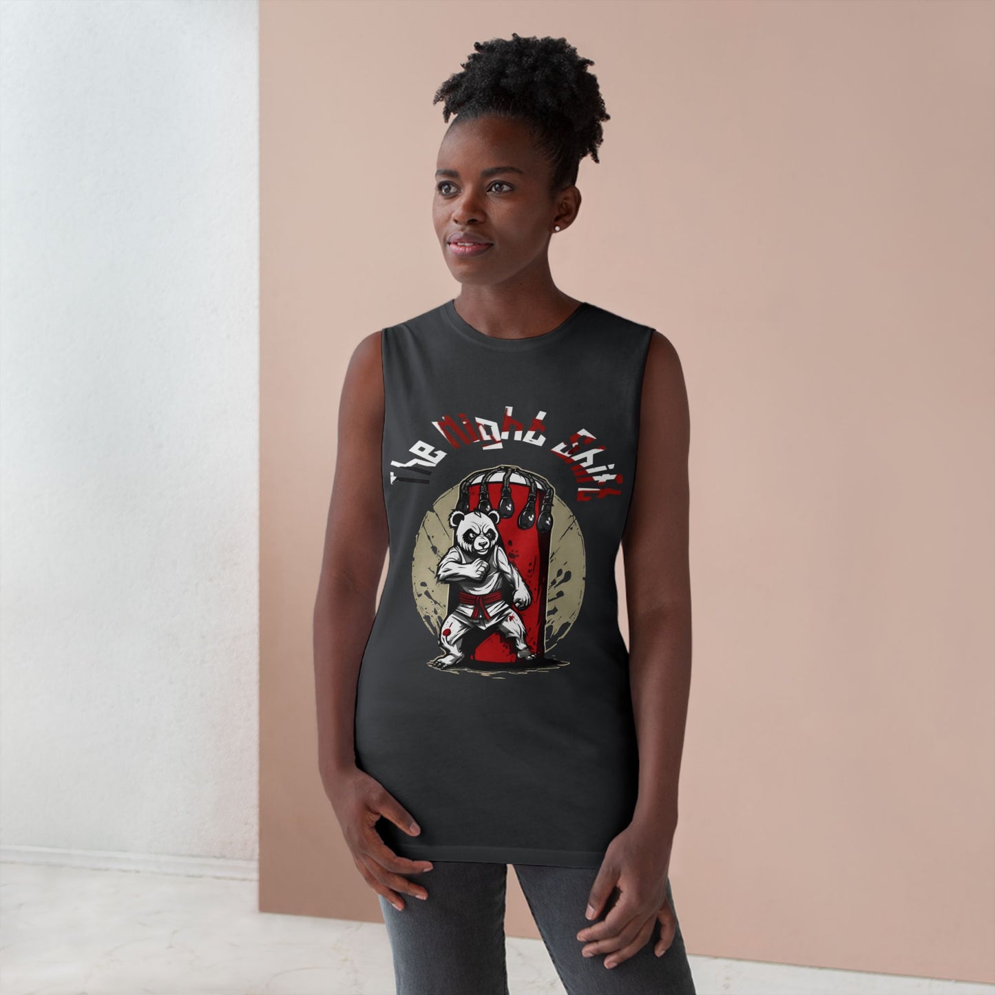 Karate Panda - Premium Unisex Barnard Tank Top Printify by The Night Shift Automotive Apparel
