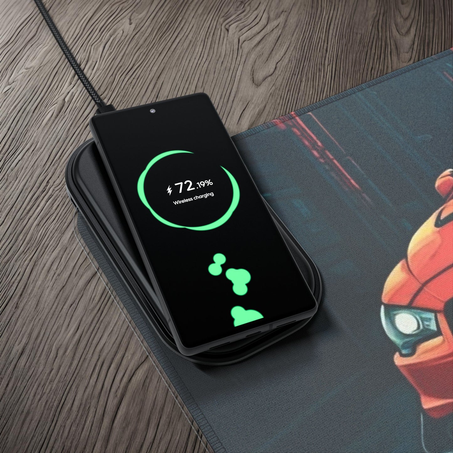 Mitsubishi Lancer Evolution X Street Life-LED Gaming Mouse Pad with Wireless Charging Printify by The Night Shift Automotive Apparel