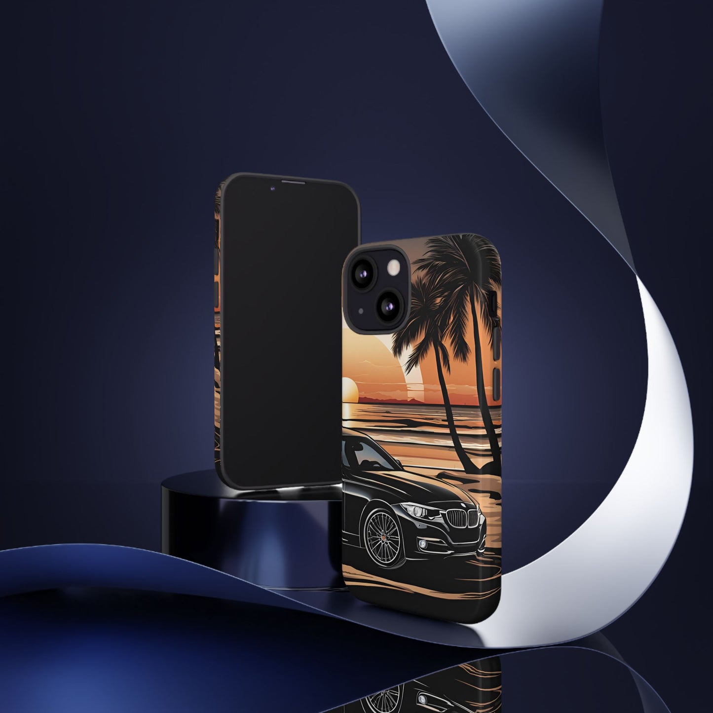 BMW Sunset On The Beach-Dual Layer Ultra Tough Phone Case iPhone 13 Mini Glossy Printify by The Night Shift Automotive Apparel