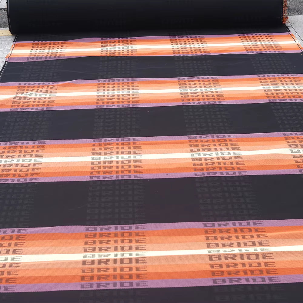 1Pcs JDM Style High Quality Hyper Bride Recaro Seats Fabric Racing Car Seat Cover Headliner Door Panel Cloth 100CM X160Cm Bride Orange The Night Shift Performance Street Gear by The Night Shift Automotive Apparel