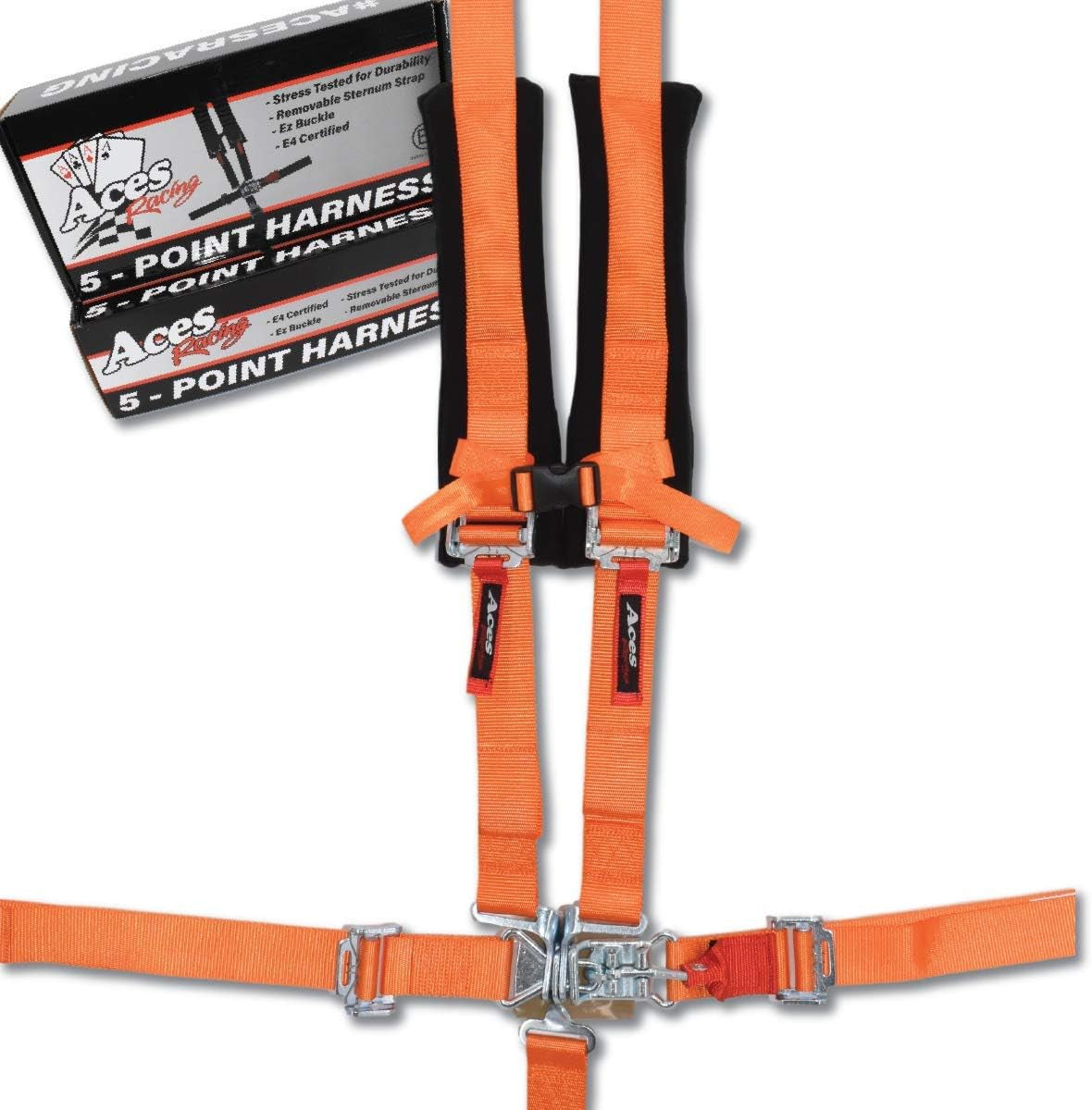 2 inch 5 Point Harness Orange The Night Shift Performance Street Gear by The Night Shift Automotive Apparel