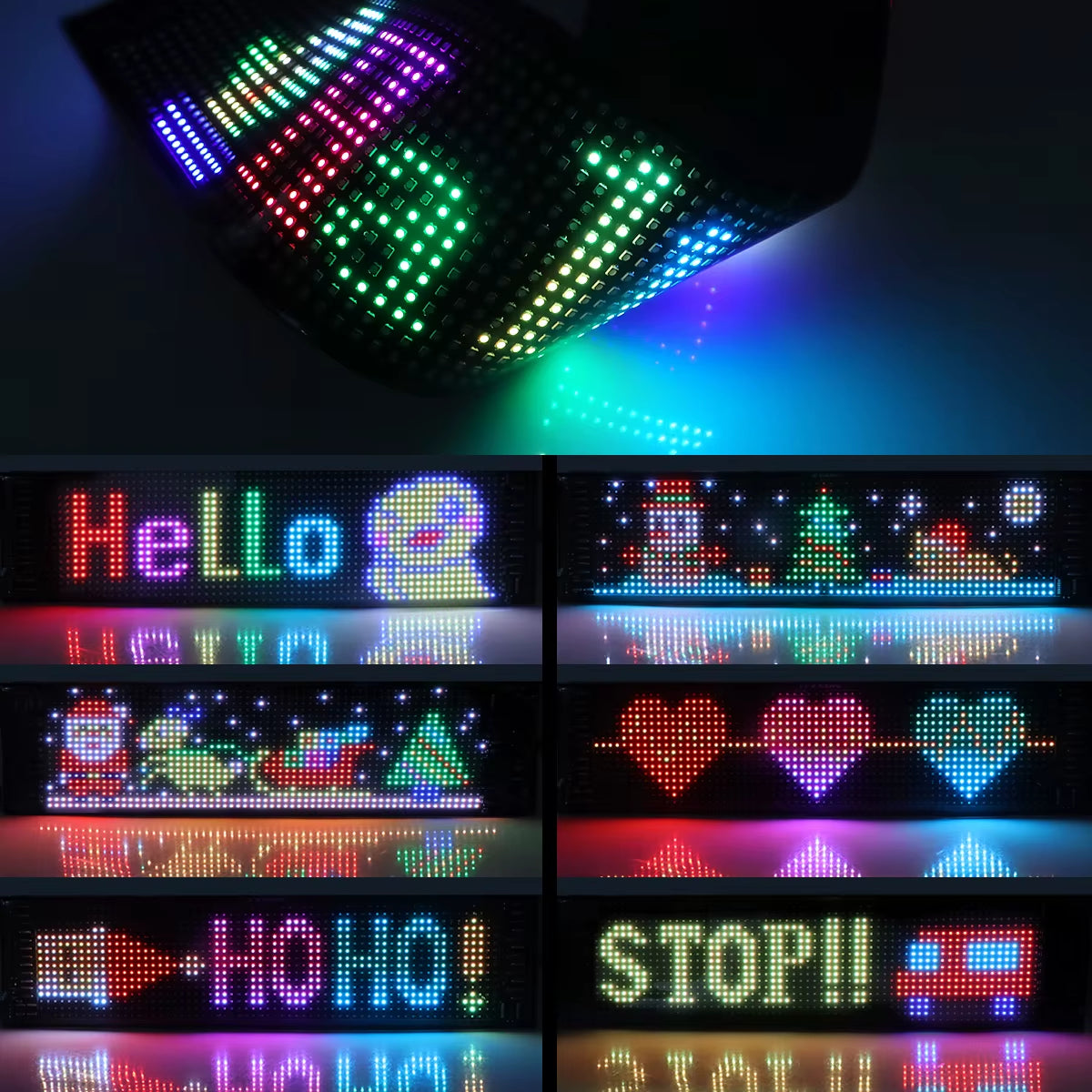 Customizable LED Bluetooth Stick On Matrix Pixel Panel The Night Shift Performance Street Gear by The Night Shift Automotive Apparel