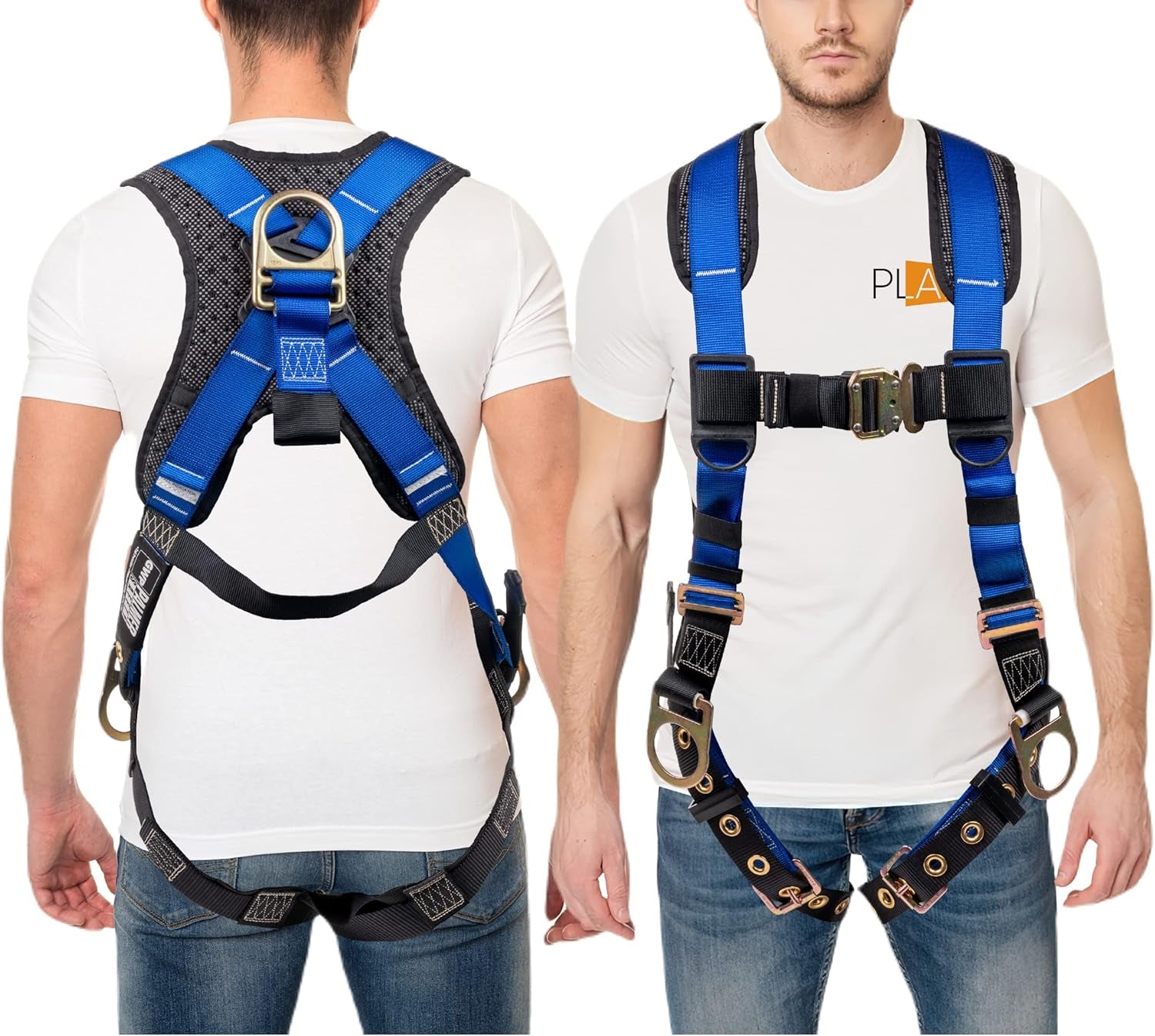 Photographer/Videographer Full Body Harness with 5 Point Adjustment, Dorsal D-Ring, Grommet Legs, and Fall Indicators Blue The Night Shift Performance Street Gear by The Night Shift Automotive Apparel