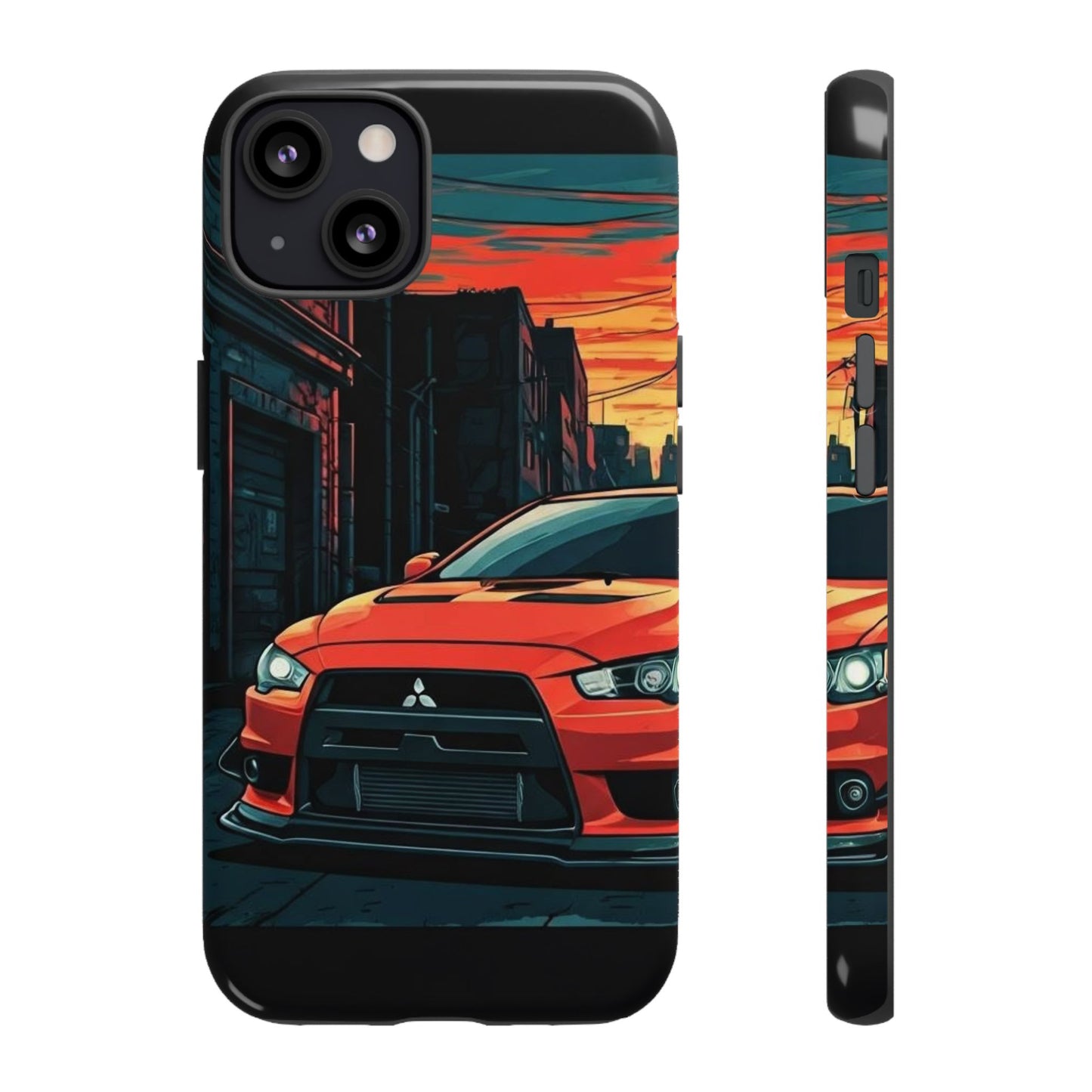 Mitsubishi Evo X Street Life-Dual Layer Ultra Tough Phone Case Printify by The Night Shift Automotive Apparel