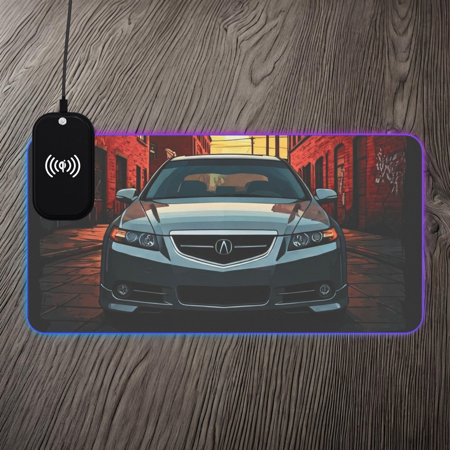Acura TL Street Life-LED Gaming Mouse Pad with Wireless Charging 23.6" × 11.8" Rectangle 15W Printify by The Night Shift Automotive Apparel