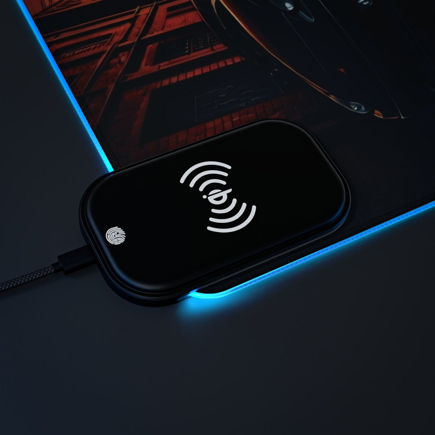 Mitsubishi 3000GT VR4 Street Life-LED Gaming Mouse Pad with Wireless Charging Printify by The Night Shift Automotive Apparel