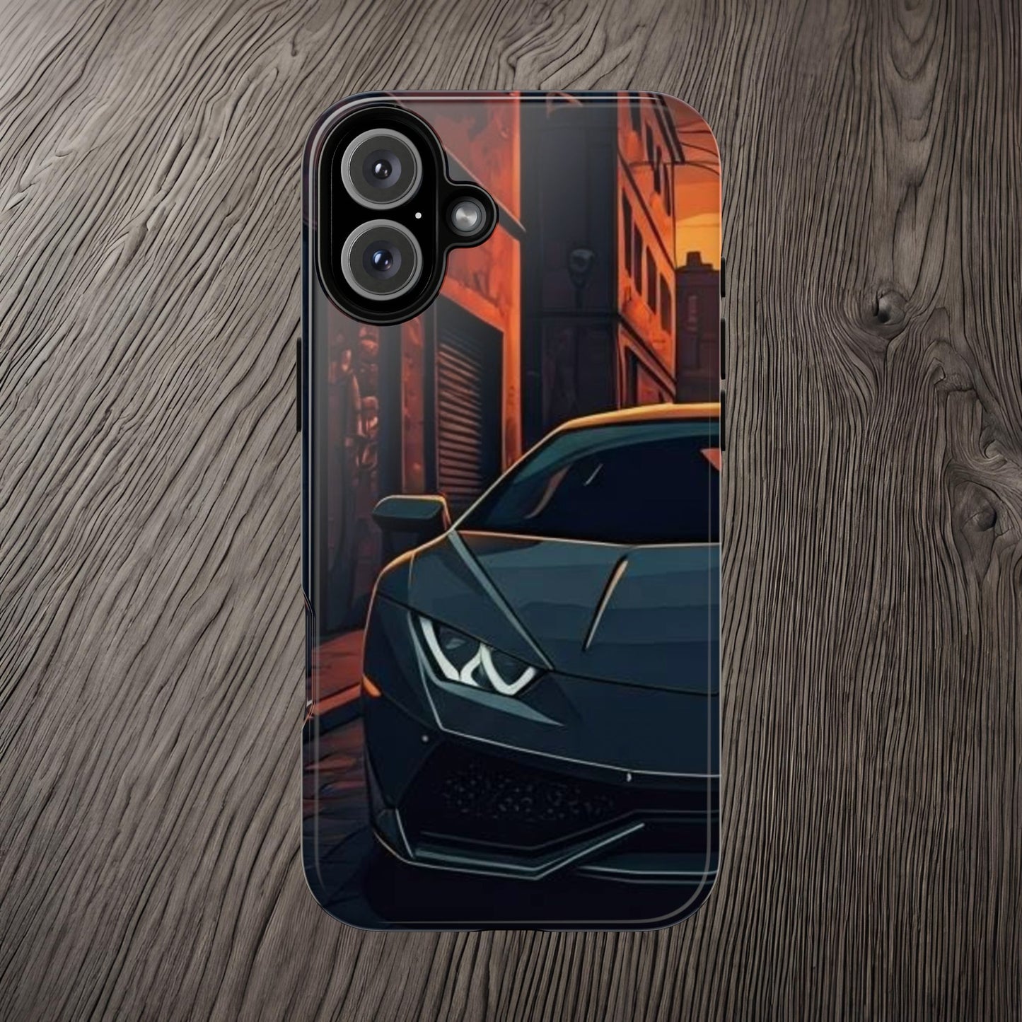 Lamborghini Huracan Street Life-Dual Layer Ultra Tough Phone Case iPhone 16 Plus Glossy Printify by The Night Shift Automotive Apparel