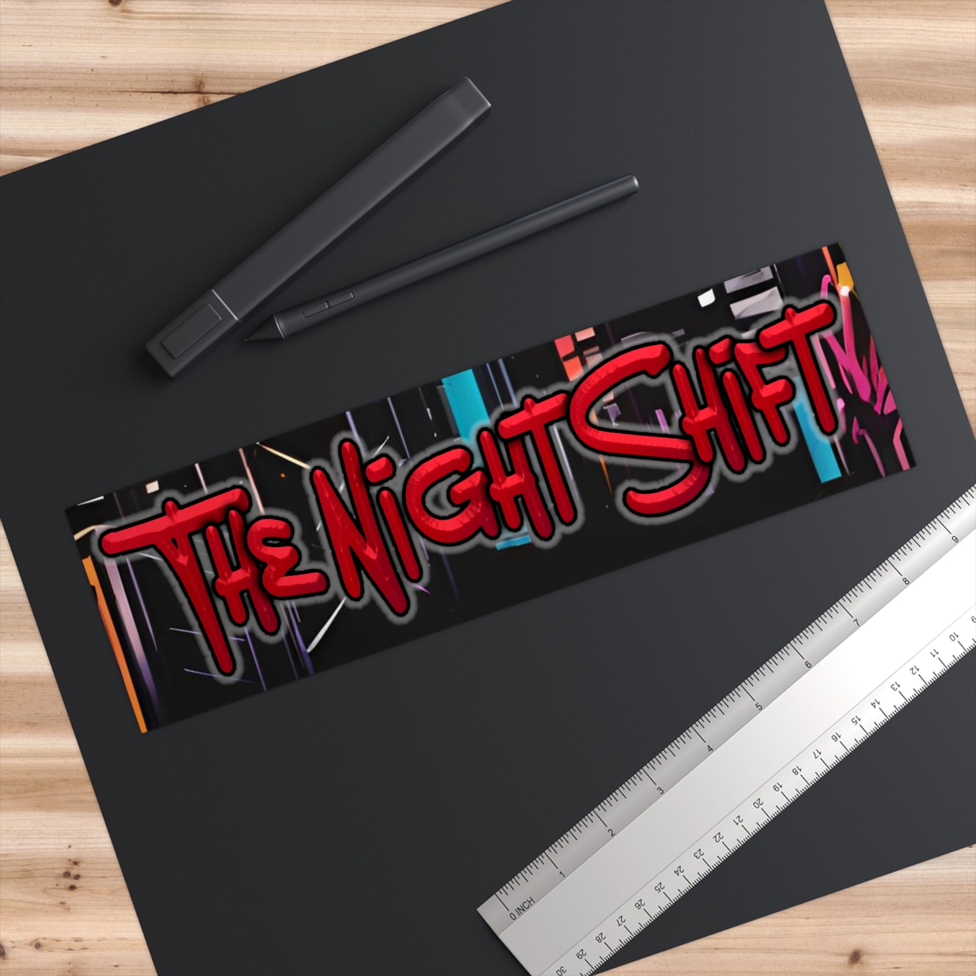The Night Shift-Bumper Sticker 11" × 3" Rectangle White Printify by The Night Shift Automotive Apparel