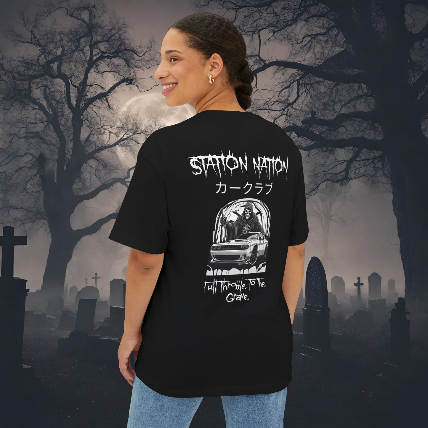 👻 HALLOWEEN LIMITED EDITION Dodge Challenger-Premium, Ultra Soft Oversized Boxy Tee