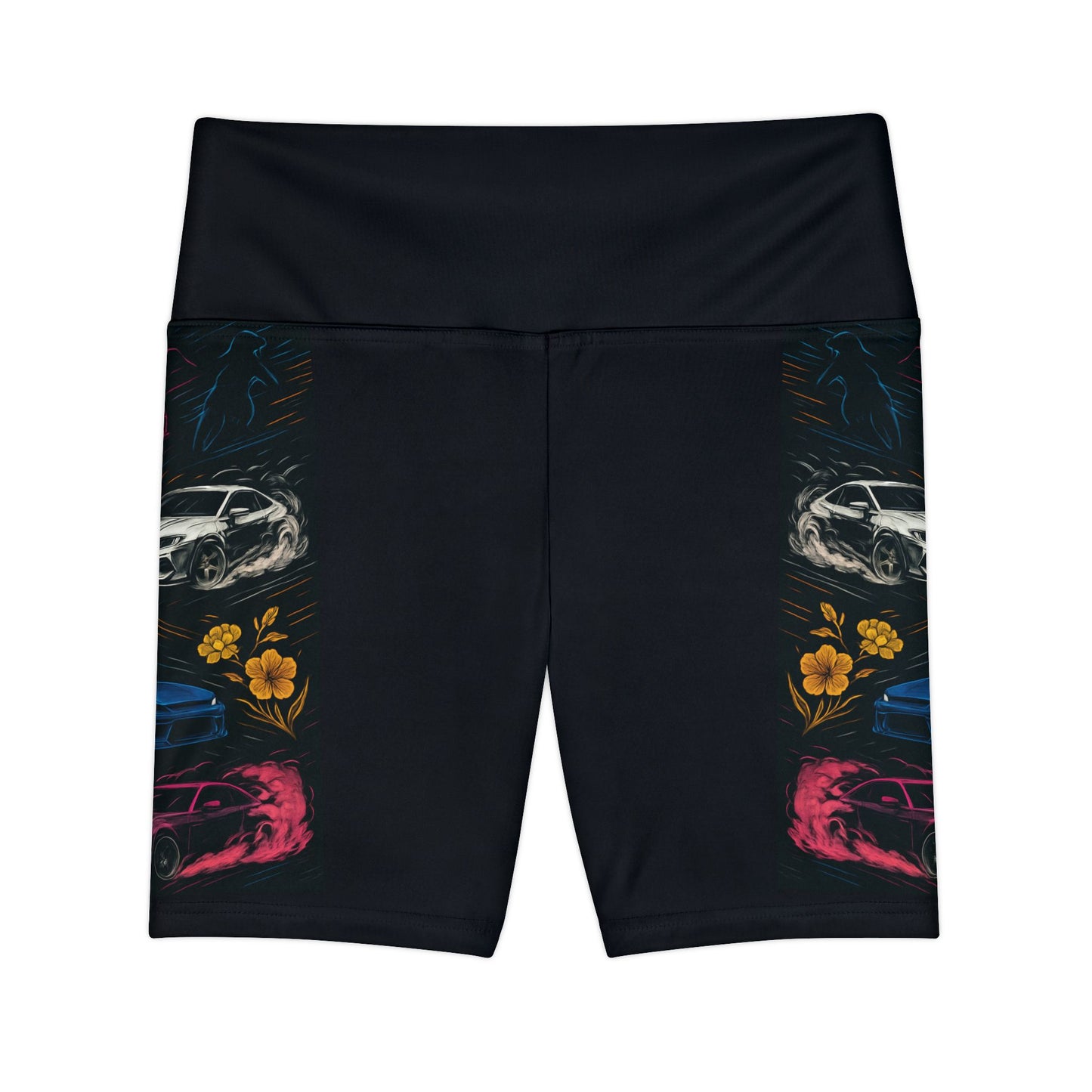 Women's Gym & Fitness Biker Shorts Printify by The Night Shift Automotive Apparel