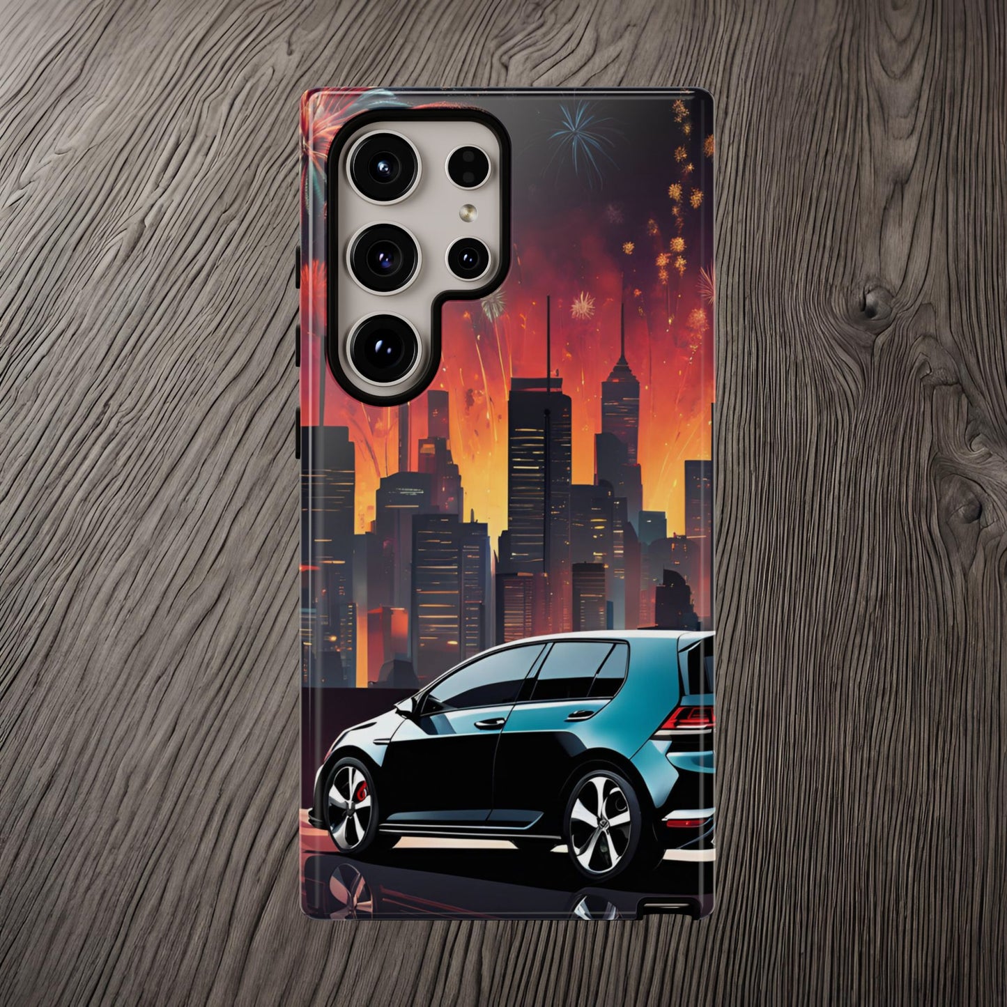 Volkswagon Golf GTI Fireworks-Dual Layer Ultra Tough Phone Case Samsung Galaxy S24 Ultra Glossy Printify by The Night Shift Automotive Apparel