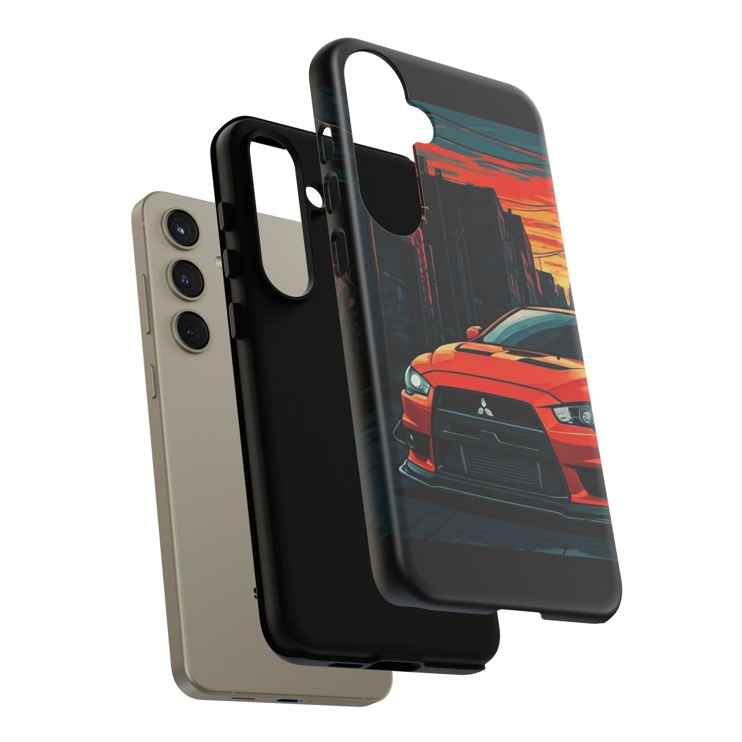 Mitsubishi Evo X Street Life-Dual Layer Ultra Tough Phone Case Printify by The Night Shift Automotive Apparel