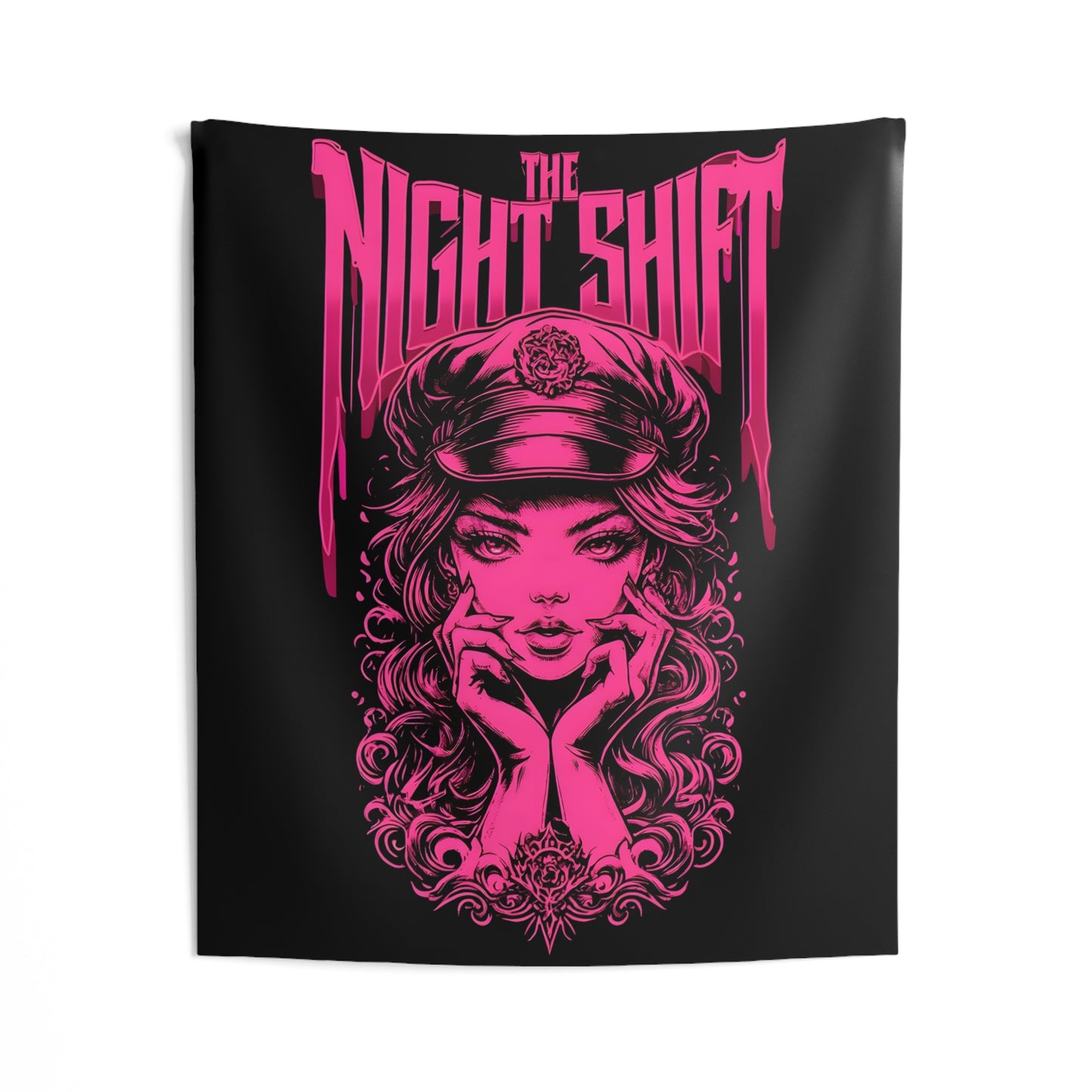 The Night Shift Promo Girl Indoor Wall Tapestries - Shop Banner 50" × 60" Printify by The Night Shift Automotive Apparel