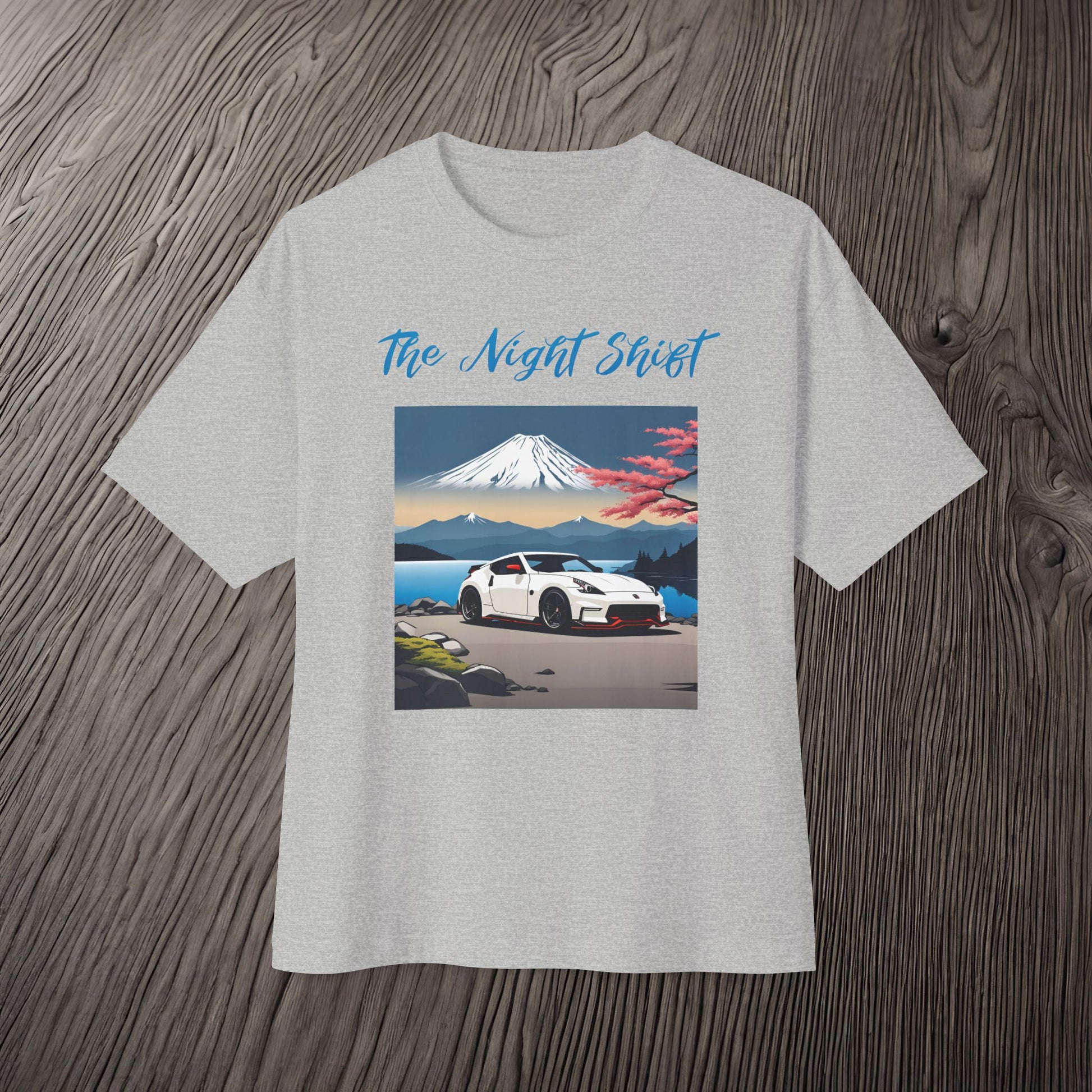 Nissan 370 Mt Fuji-Premium, Ultra Soft, Unisex Oversized Boxy Tee Printify by The Night Shift Automotive Apparel