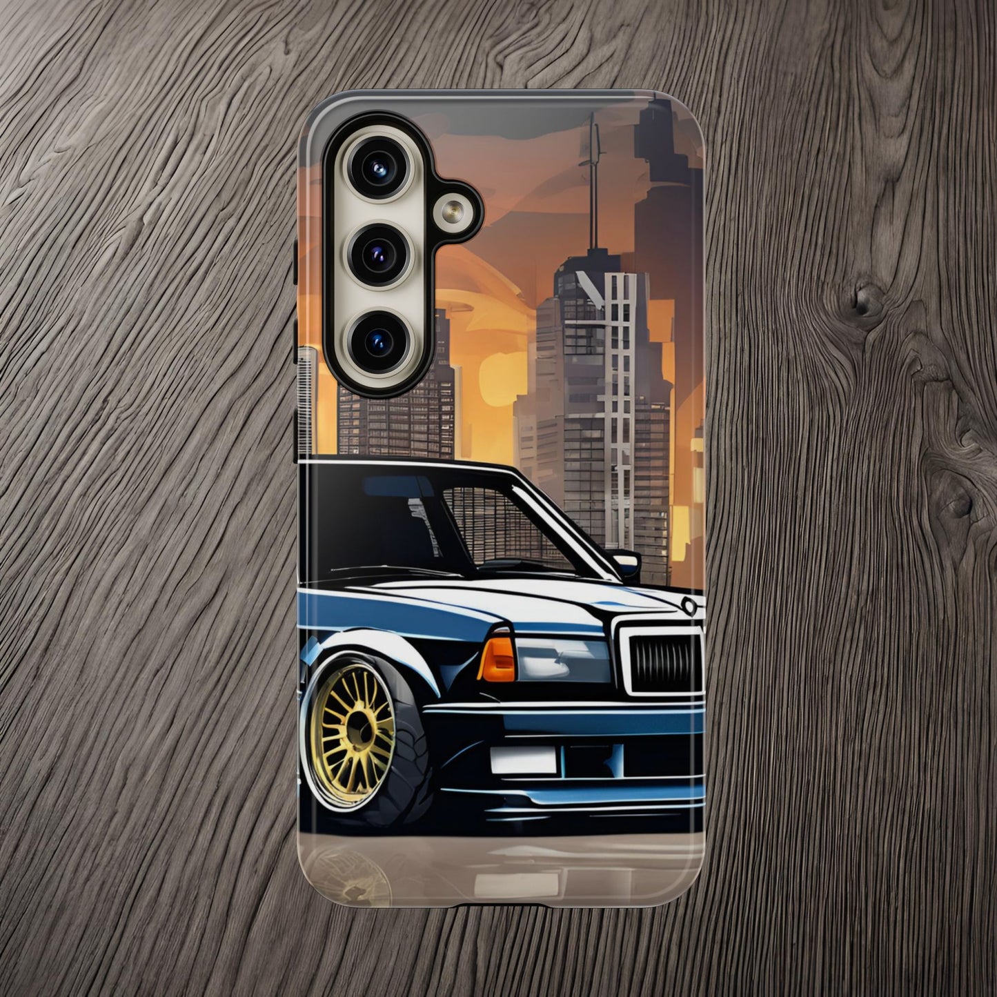 Mercedes Benz 190e Evo-Dual Layer Ultra Tough Phone Case Samsung Galaxy S24 Glossy Printify by The Night Shift Automotive Apparel