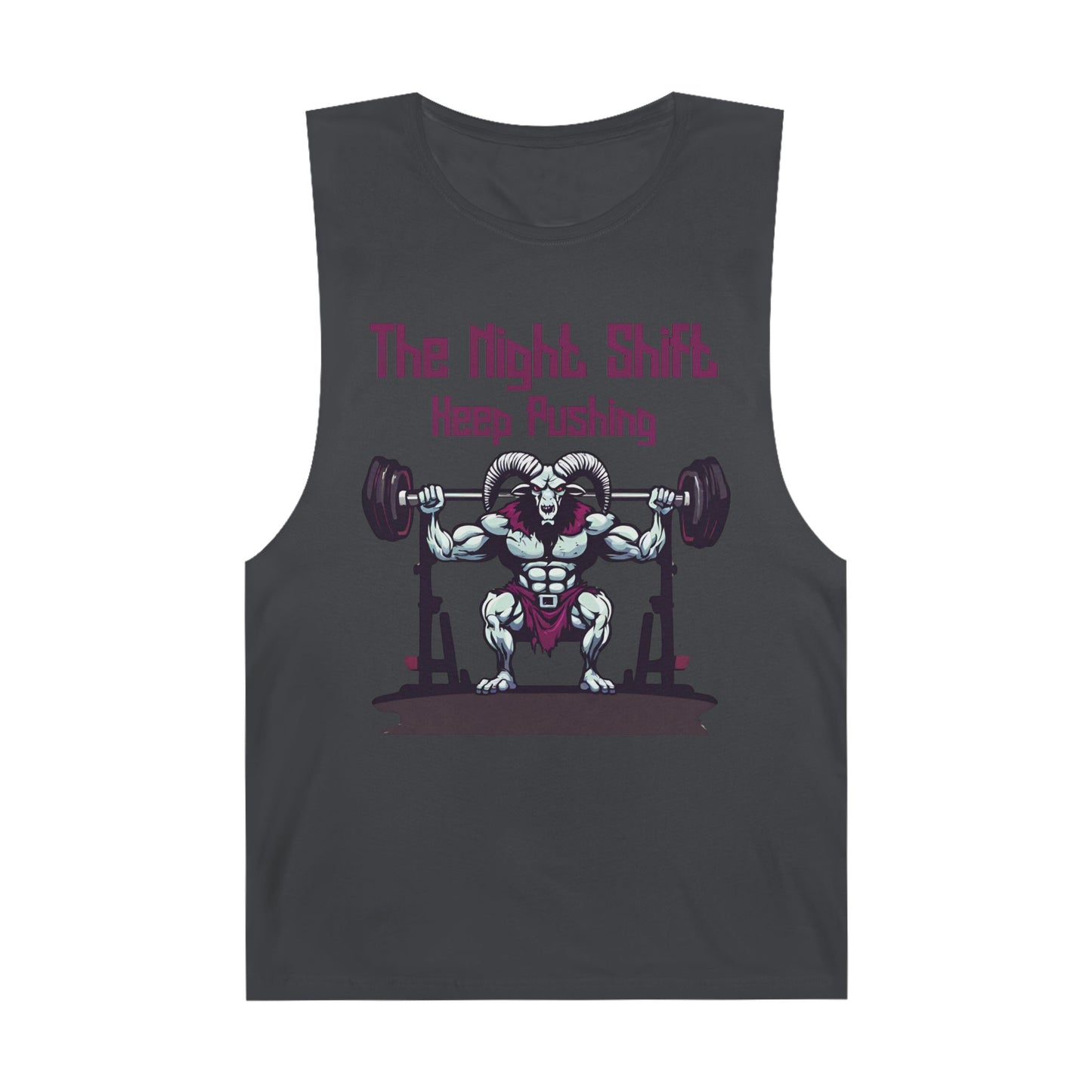 Keep Pushing - Ram Body Builder - Premium Unisex Barnard Tank Top Coal Printify by The Night Shift Automotive Apparel